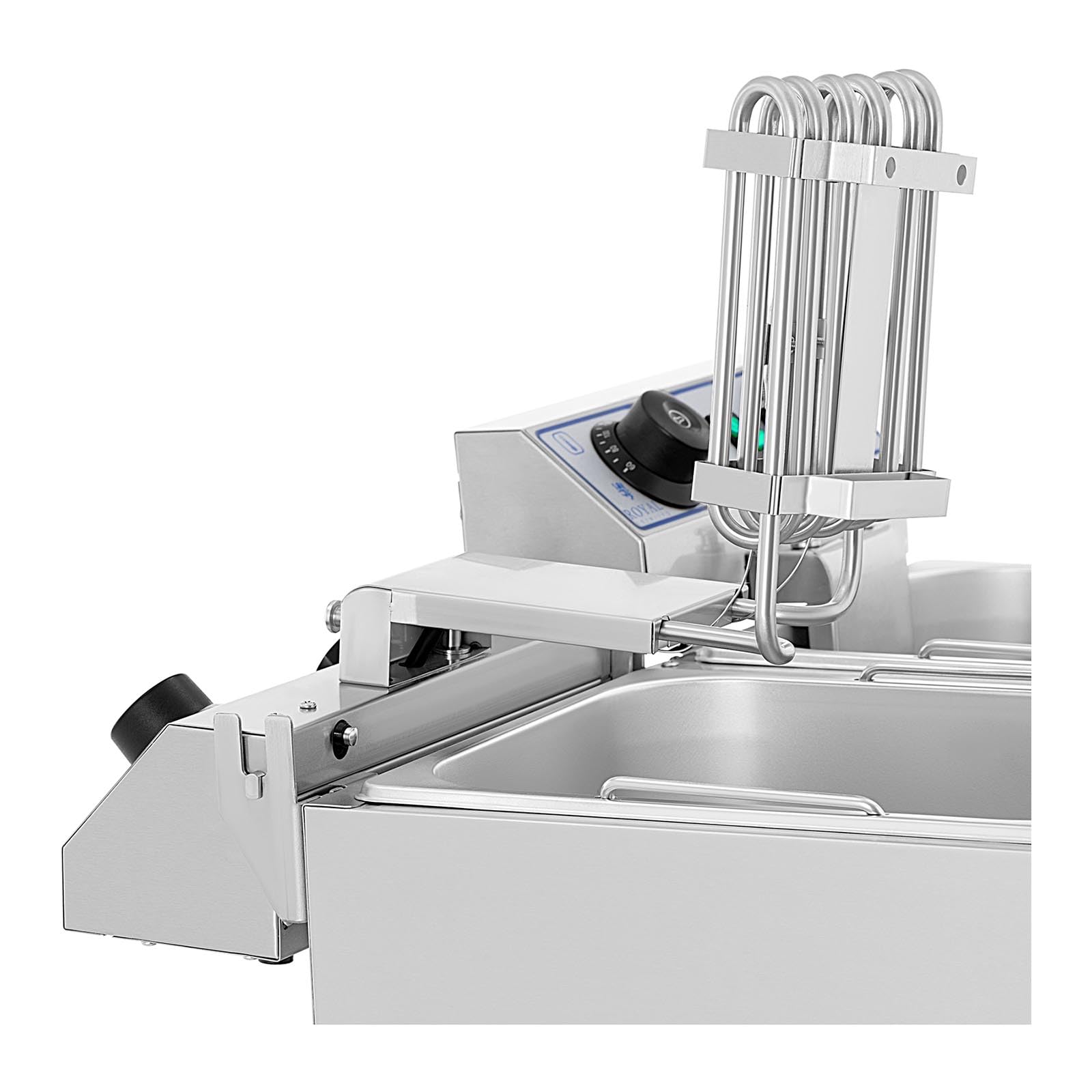 Royal Catering Freidora Eléctrica 2 x 13 Litros RCTF-13DH (Potencia 2 x 3.200 Watt, Temporizador 60 Minutos, Cuba Extraíble Acero Inoxidable)