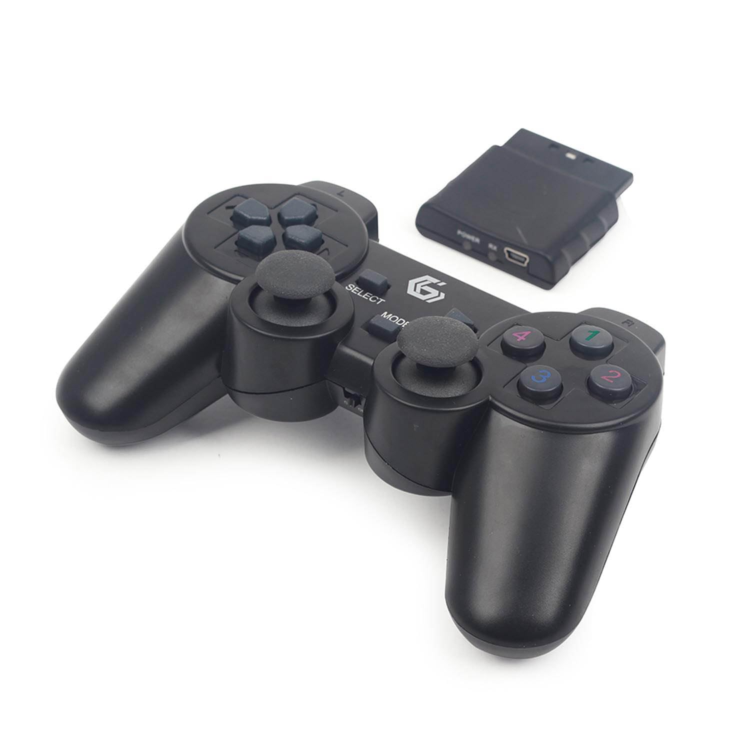 Gembird JPD-WDV-01 - Gamepad Wireless con Vibrazione, PS2/PS3/PC, Colore: Nero