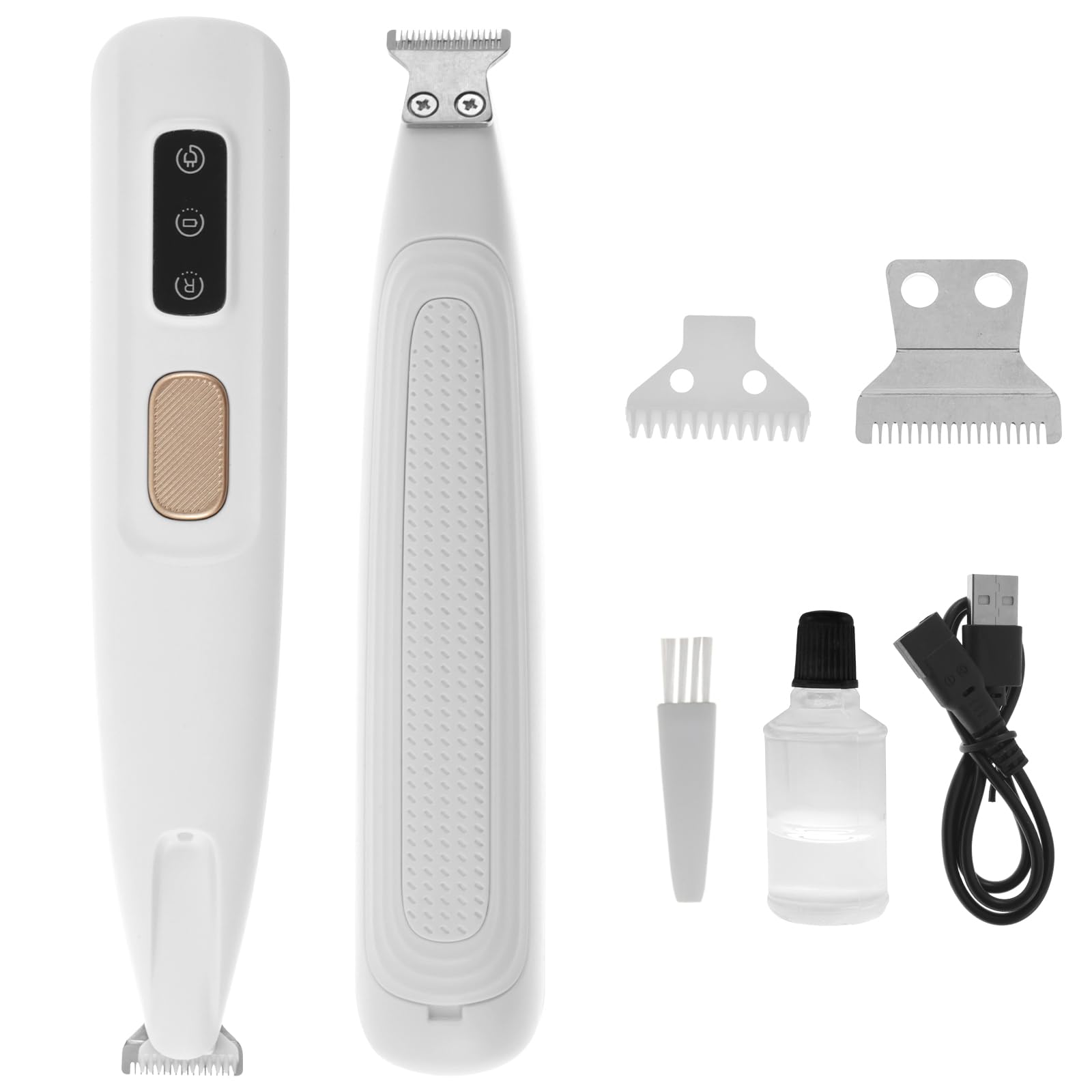 FALESOUL Dog Paw Trimmer, Upgraded Multifunctional Pet Hair Clippers with LED Light, Low Noise Waterproof Rechargeable Pet Paw Trimmer for Pet Paws, Ears, Rump, Face, Eyes