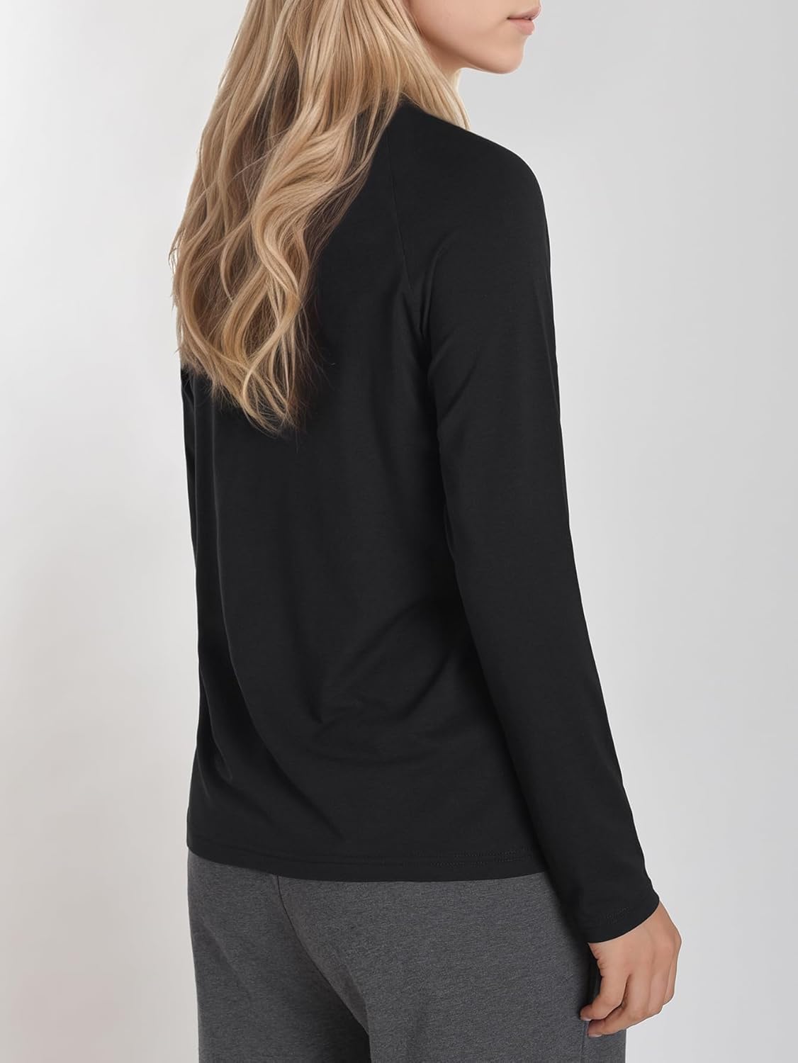 Women's Bamboo Viscose Long Sleeve Raglan Shirt Slim Fit Layering Top - Image 2