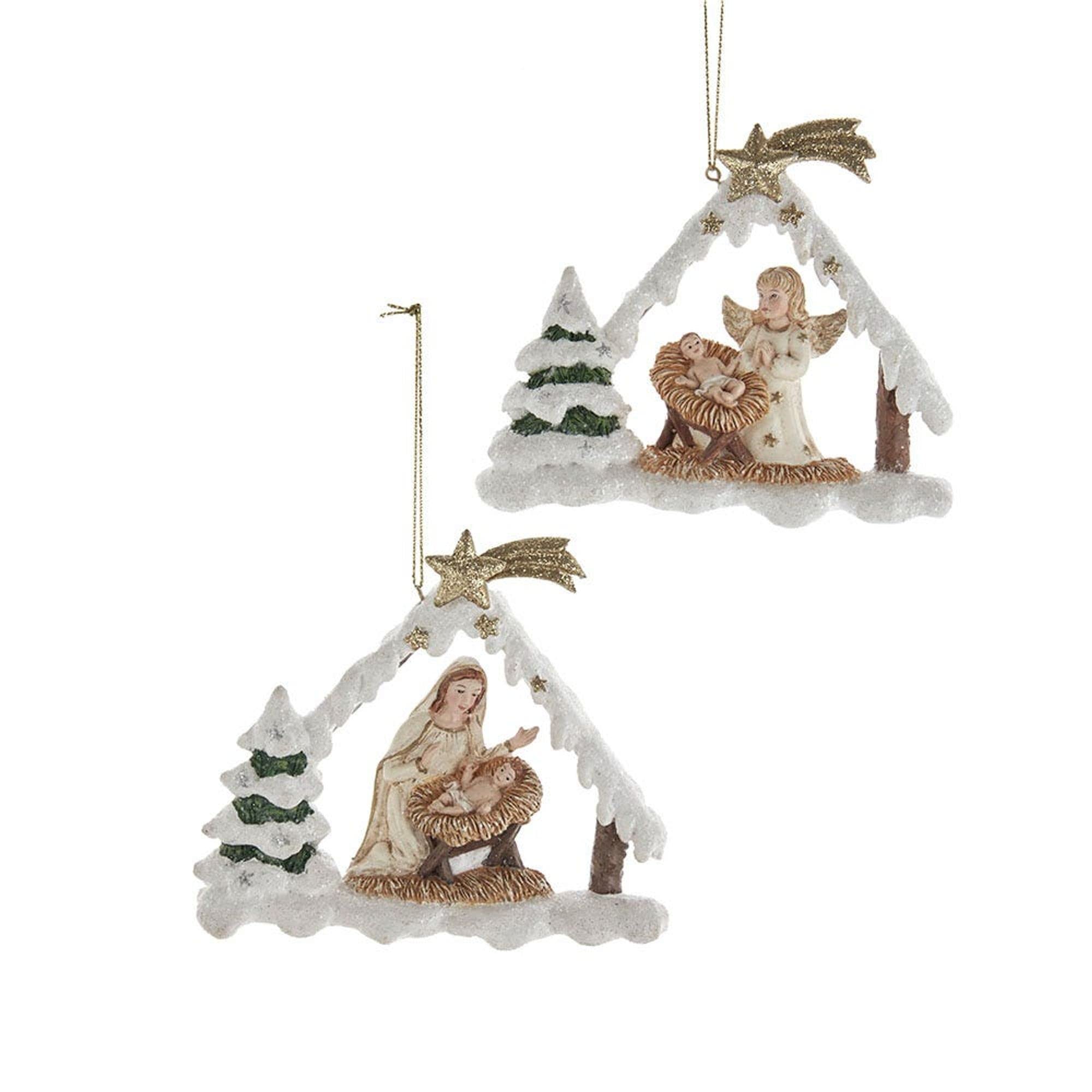 Décoration de crèche allemande en lot de 2 pour embellir un coin vide