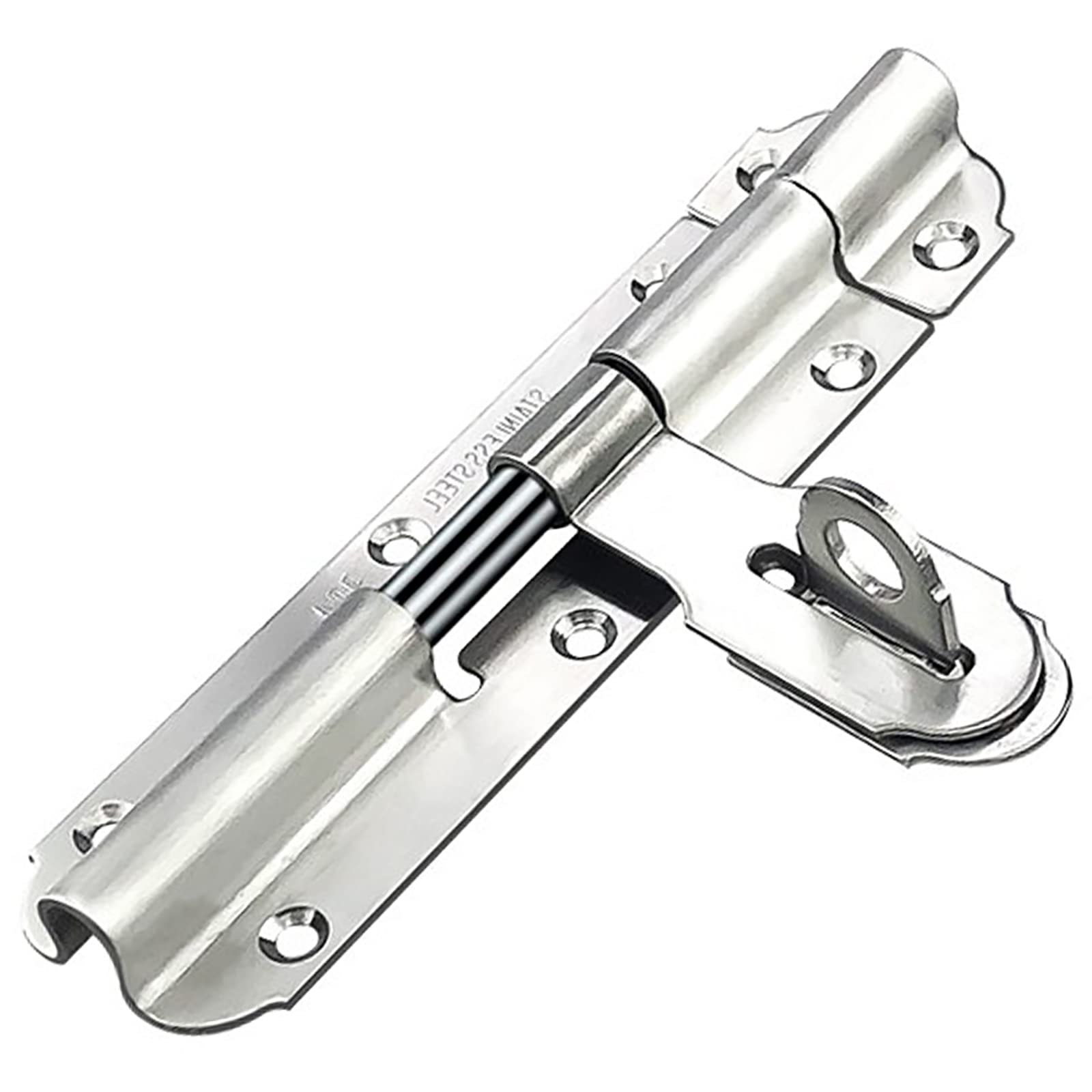 NVSFZGIYG Door Lock,Gate Bolt Stainless,Slide,Barrel, Thickening Steel with Padlock Hole, Brushed Finish Interior Latches with Screws