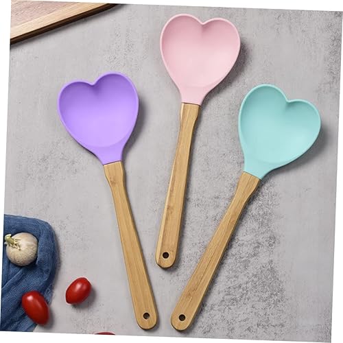 Miniatura 6 de Cuchara mezcladora en forma de corazón, cuchara de silicona, cuchara de corazón de madera, cuchara de corazón de bambú, decoración de cóctel para