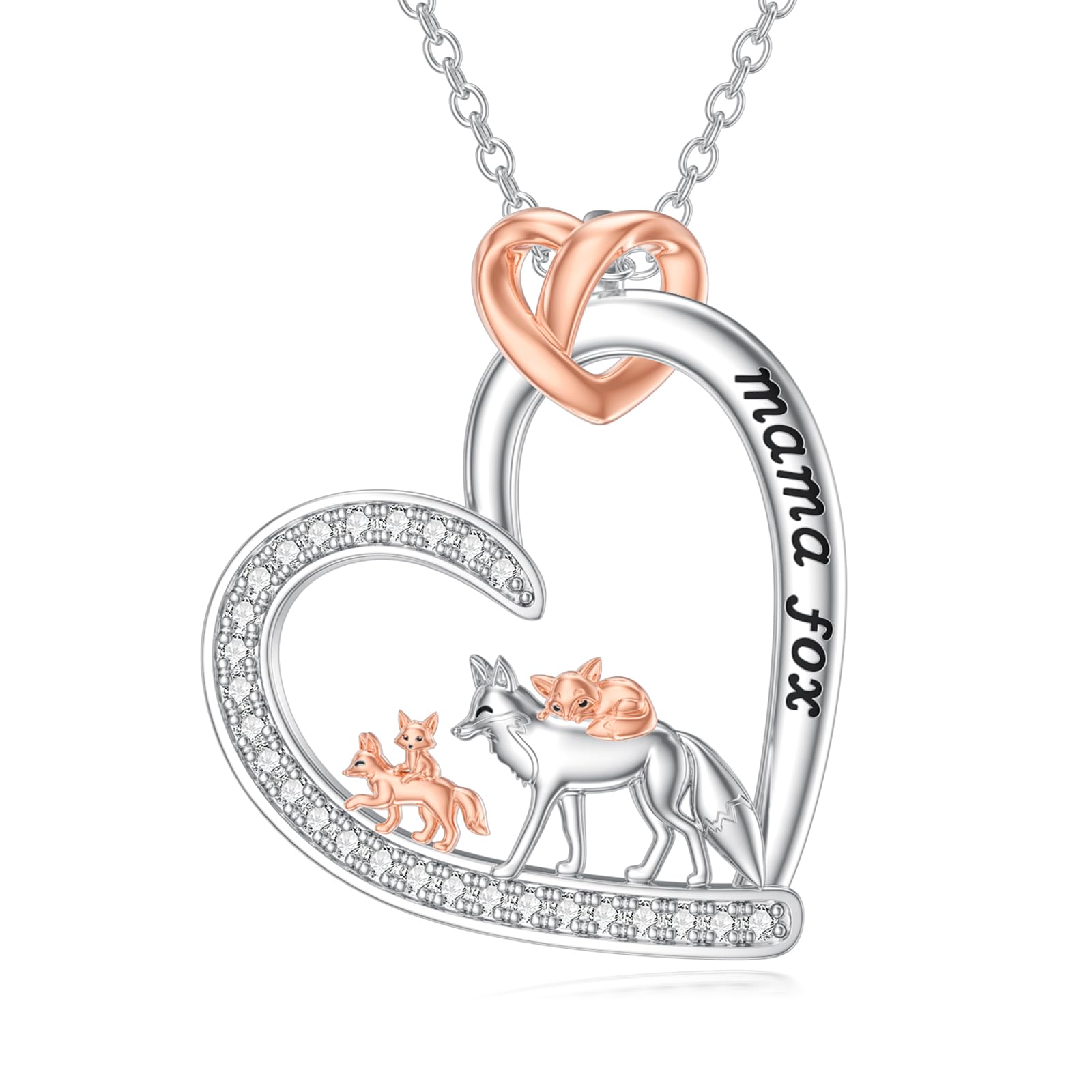 Shusukue Mom Jewelry Gifts 925 Sterling Silver Mama Bear/Dinosaur/Cat/Bird/Chicken Necklace with 1 2 3 4 5 Cubs for Women Mother Wife Grandma