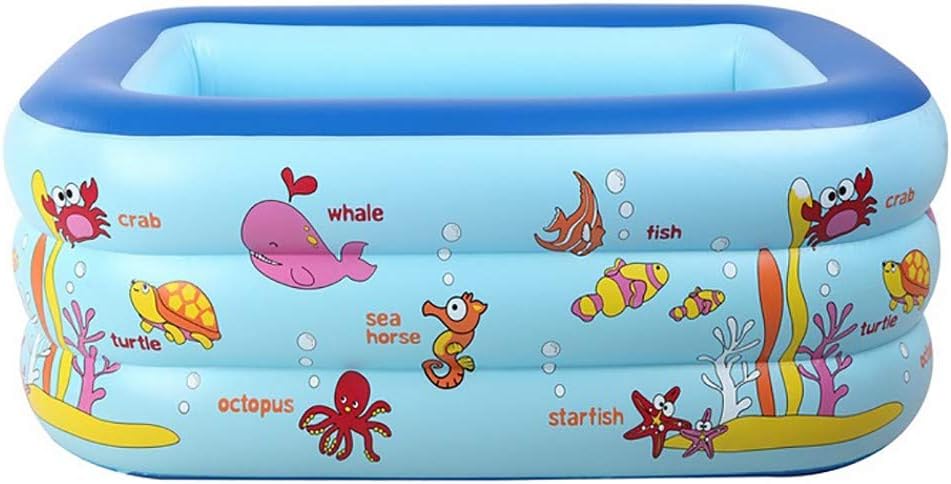 FCH Piscina Hinchable Cuadrada Piscina Infantil Hinchable Altura libremente Ajustable Piscina Inflable de Tres Capas para niños Bola de Oceano Piscina Infantil 130 * 85 * 55 cm
