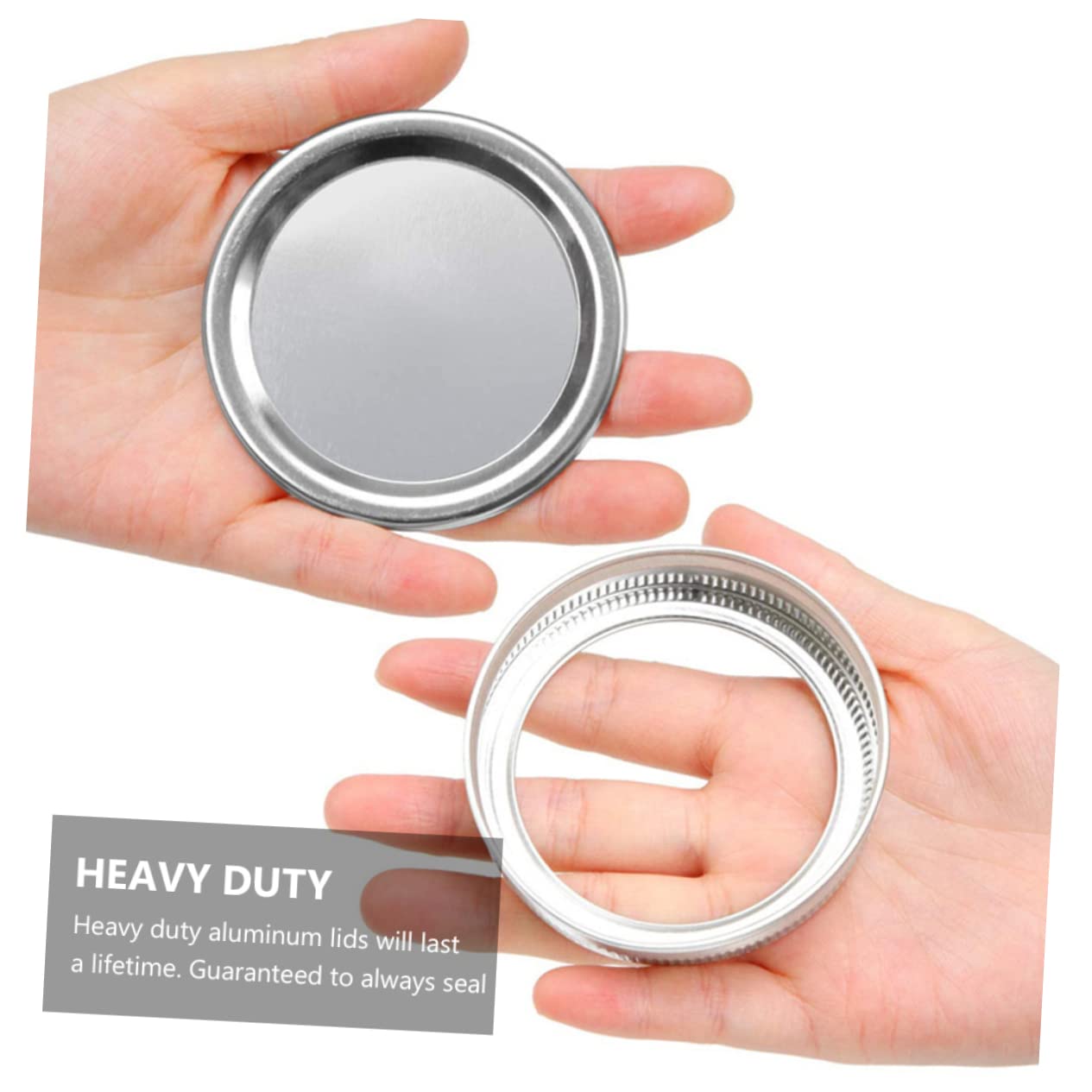 Cabilock Set Di 24 Pezzi Coperchi In Alluminio Per Barattoli Di Conservazione, Tappi Riutilizzabili Ermetici Per Freezer E Frigorifero, Dimensioni 7 Cm E 8.6 Cm, Per Conserve E Dispensa