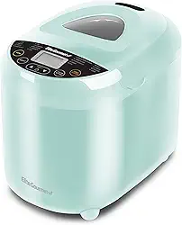 Elite Gourmet EBM8103M Máquina de fazer pão programável, 3 tamanhos de pão, 19 funções de menu sem glúten branco centeio de trigo francês e mais, 2 kg, menta