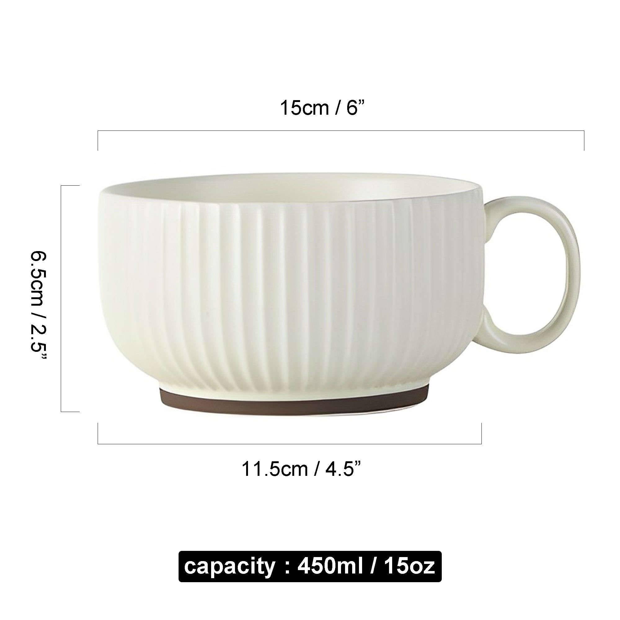 La taza de sopa, Tazas de cerámica for caldo, tazón for sopa for microondas, taza for sopa, tazón for desayuno(Khaki)