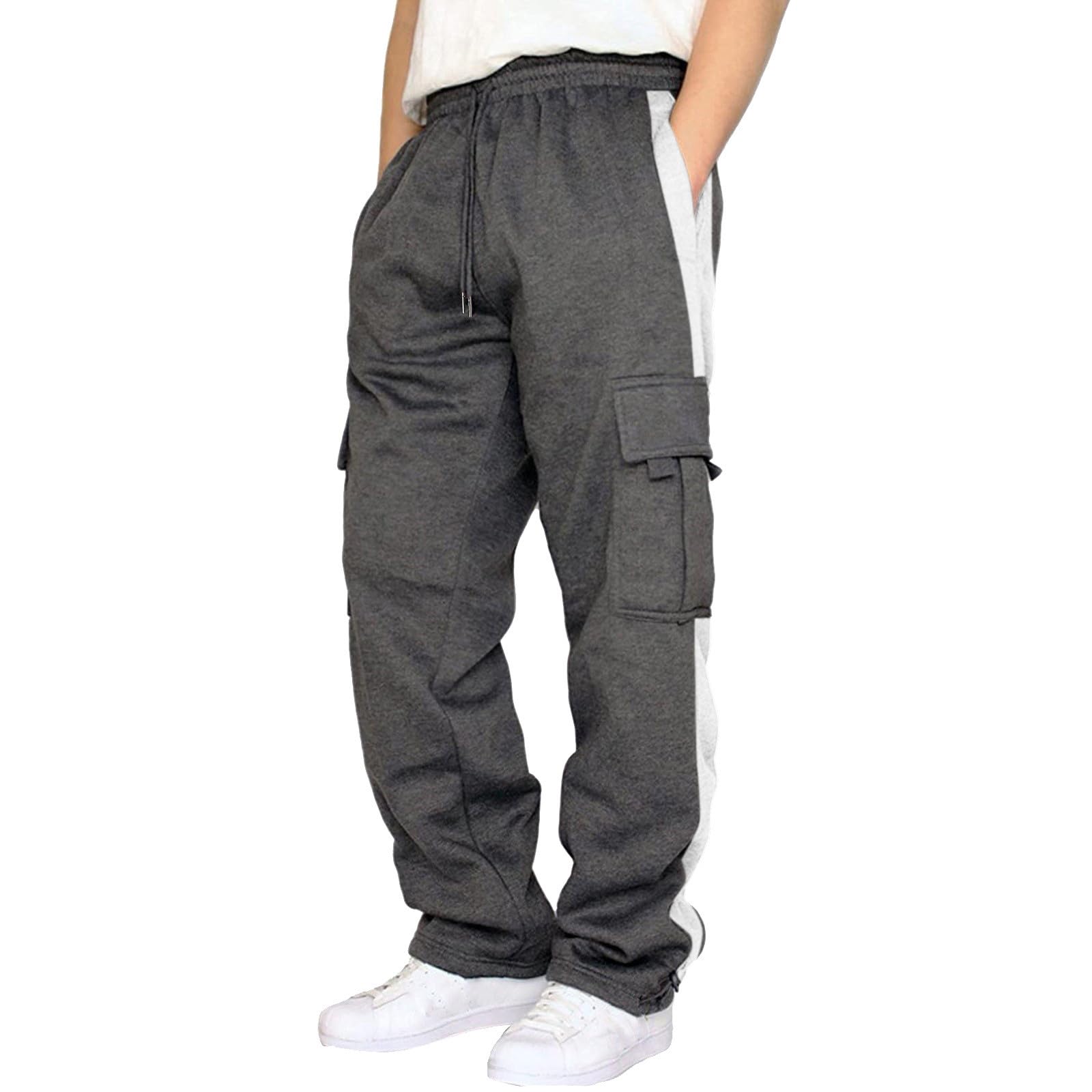 Grey Sweatpants Mens Black Sweatpants Mens Lounge Pants with Pockets Workout Clothes for Men Sweats for Mens Lounge Pants with Pockets Black Cargo Pants Mens Cargo SWE(Dark Gray,XXL)