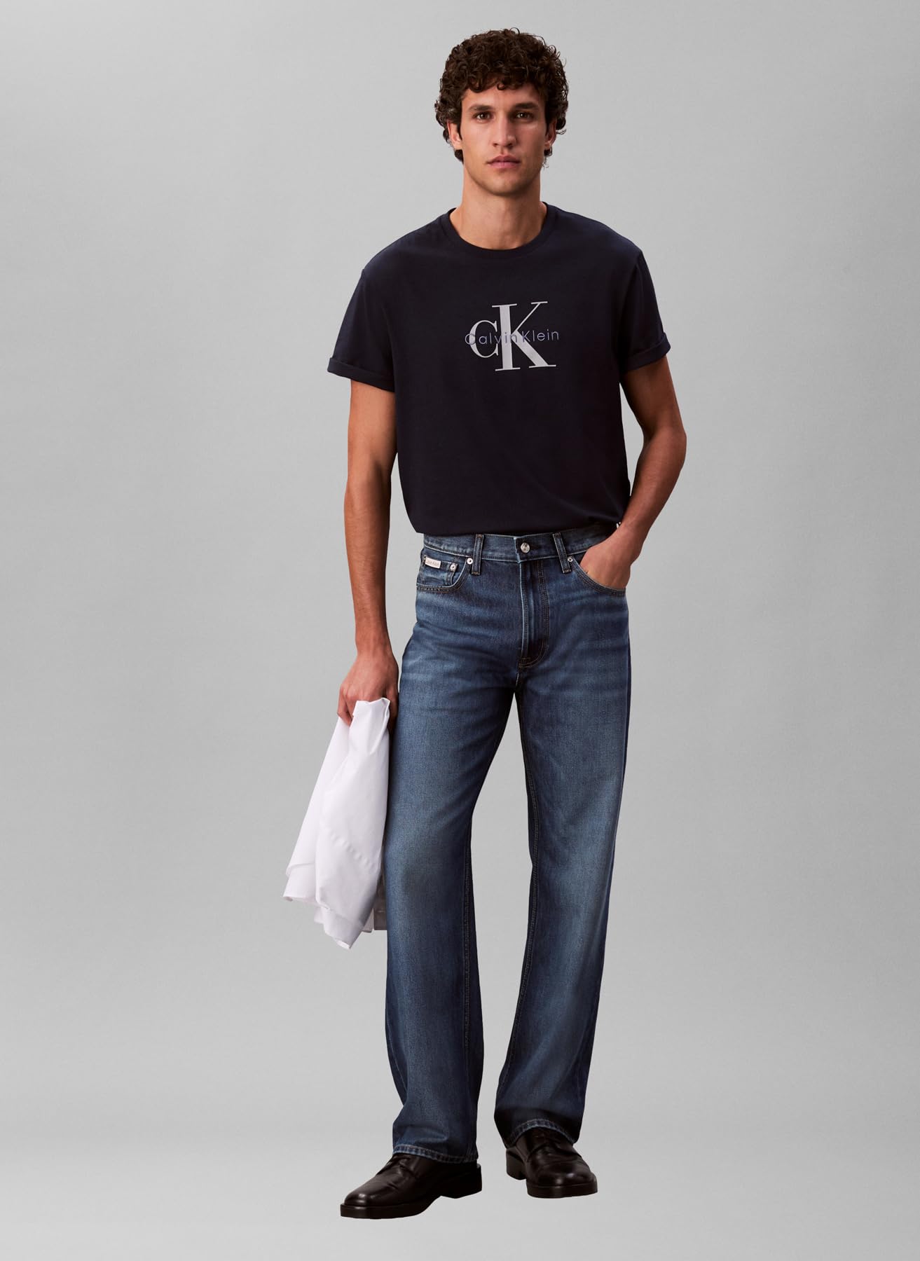 Calvin Klein Men's SS Hero Monologo Tee 20s LV04RB862GCEF003 Graphic Tees, Blue, M