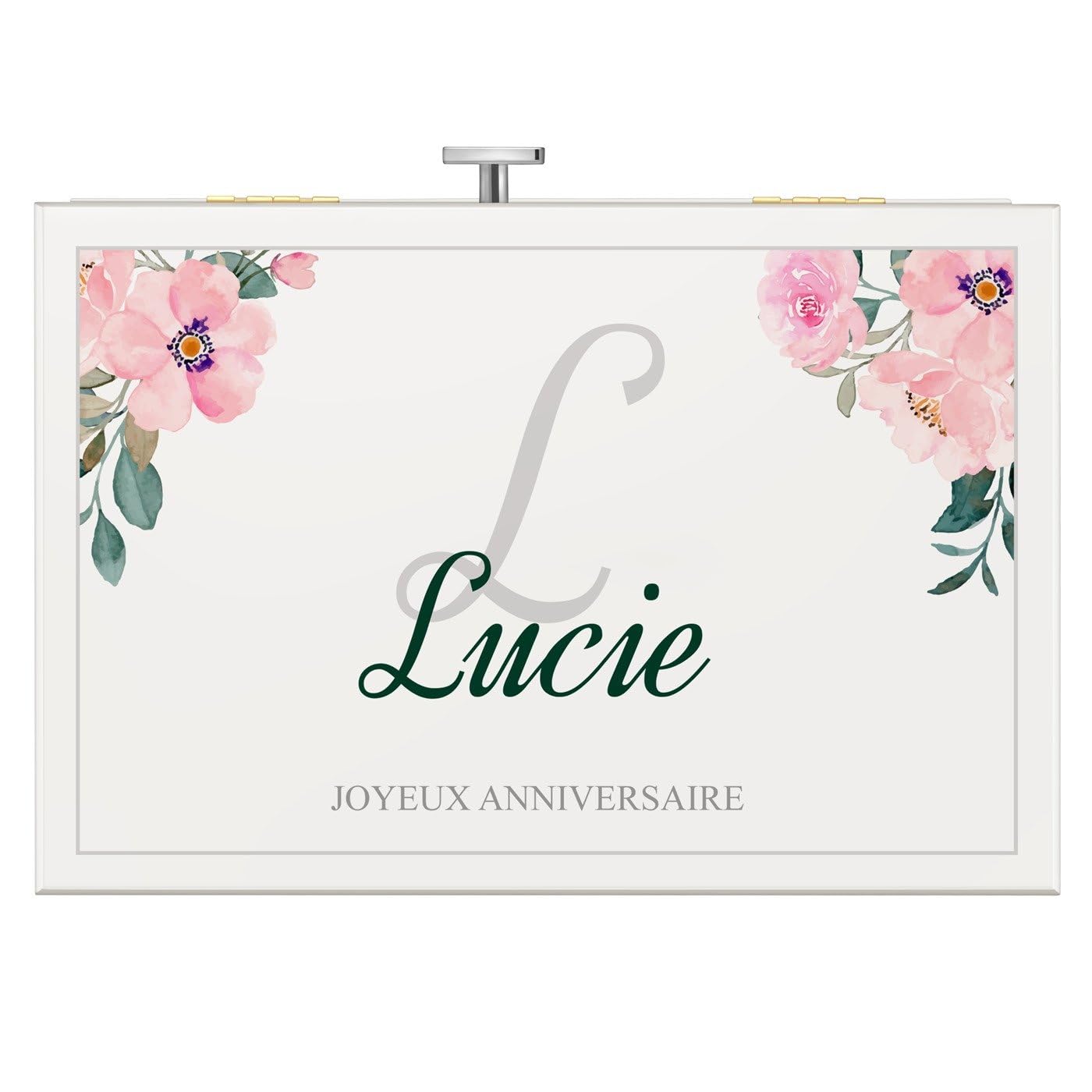 Maverton Boîte à Bijoux Musicale avec personnalisation pour jeune femme | Coffret en bois avec prénom, Organisateur décoratif pour fille, souvenir pour elle pour anniversaire, 18 ans