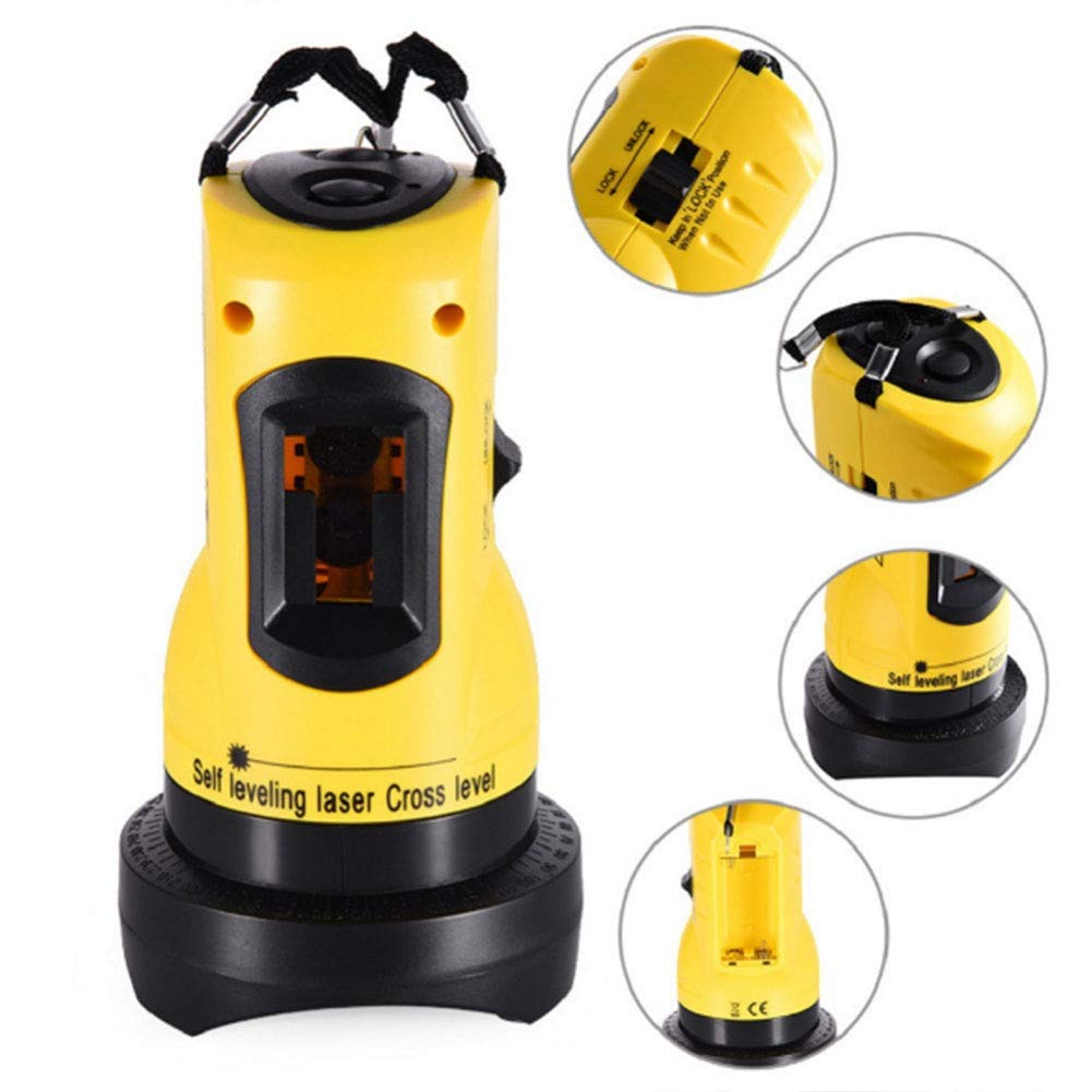 Kit Livella Laser a linee incrociate auto-livellante, 2 linee livella laser orizzontale e verticale, portata interna di 30 metri, Precisione ± 1mm / 1m