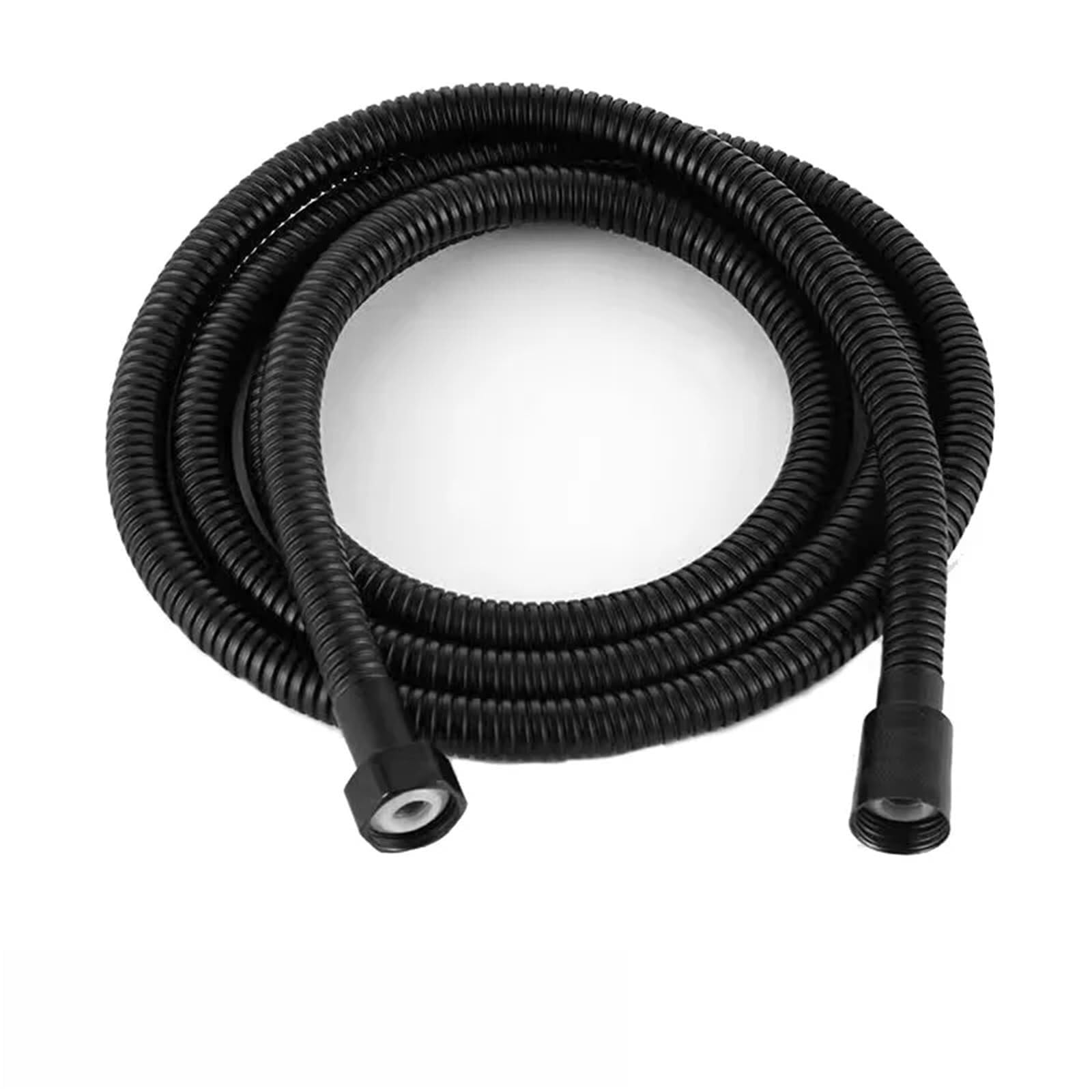 Shower Hose 1.5/2M Black/Silver SUS 304 Flexible Shower Hose Long Bathroom Pipe Extension Water Pull Accessories(1.5m Black)