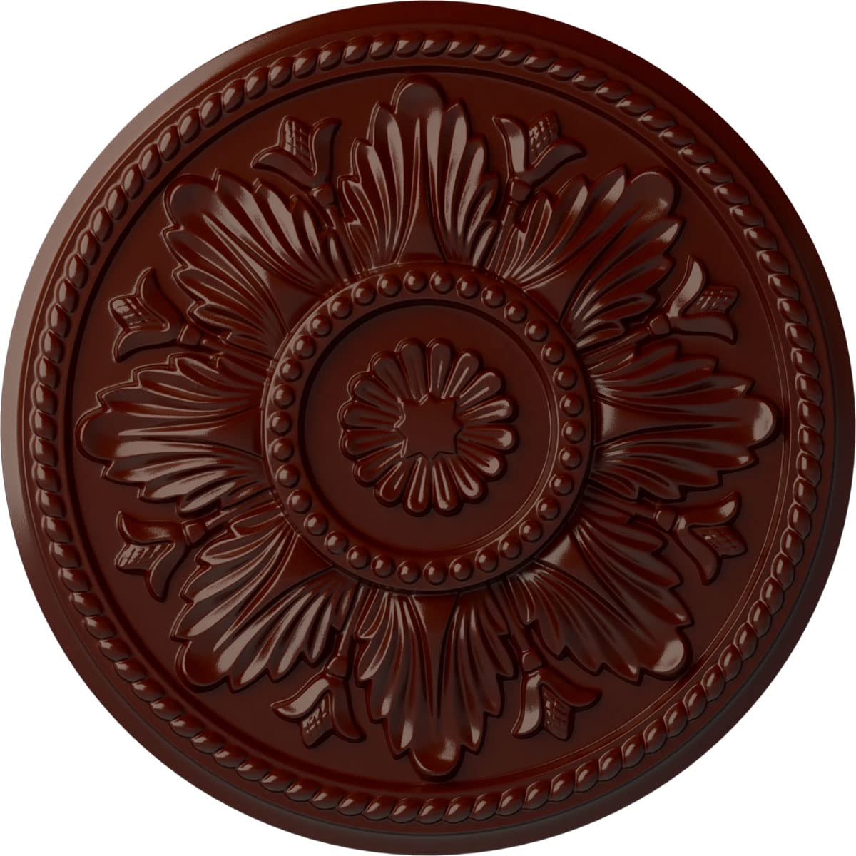 Ekena Millwork CM18EDBMF Edinburgh Ceiling Medallion, 18" OD x 1 3/4 P, Brushed Mahogany