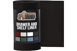 Gorilla Grip Ribbed Drawer and Shelf Liner for Cabinet, Non Adhesive Waterproof Protection Kitchen Bathroom
