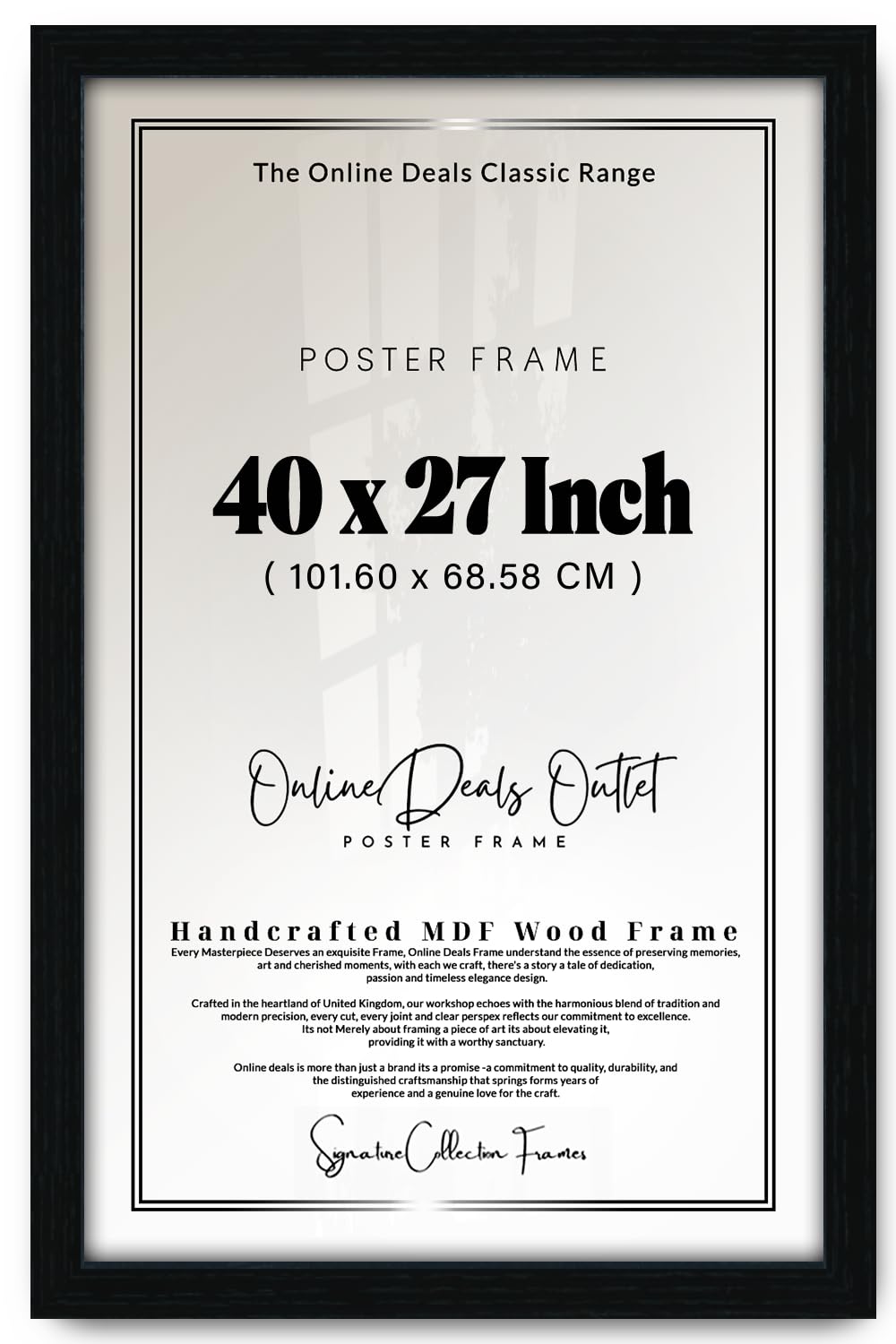 Online Deals | MDF Poster Frame (101.60 x 68.58 CM) 68.58 x 101.60 cm for Pet Portraits, Animal Wildlife Sketches, MDF Wood, Vertical & Horizontal Display [ Black ] — image 1