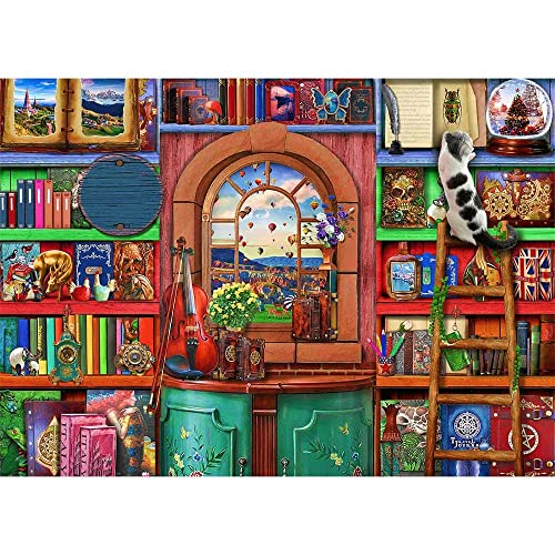 Puzzle Fancy Bookshelf500-8000 piezas | Rompecabezas de dificultad para adultos | Rompecabezas de...