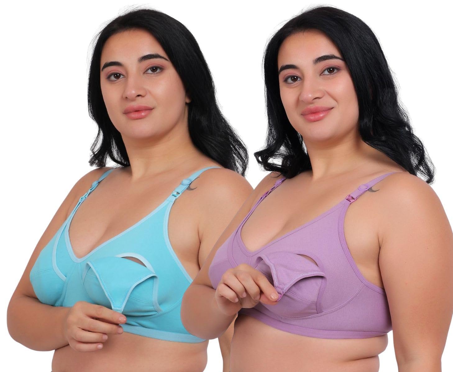 Fabme Womens Cotton Seamed Nursing Bra – Combo