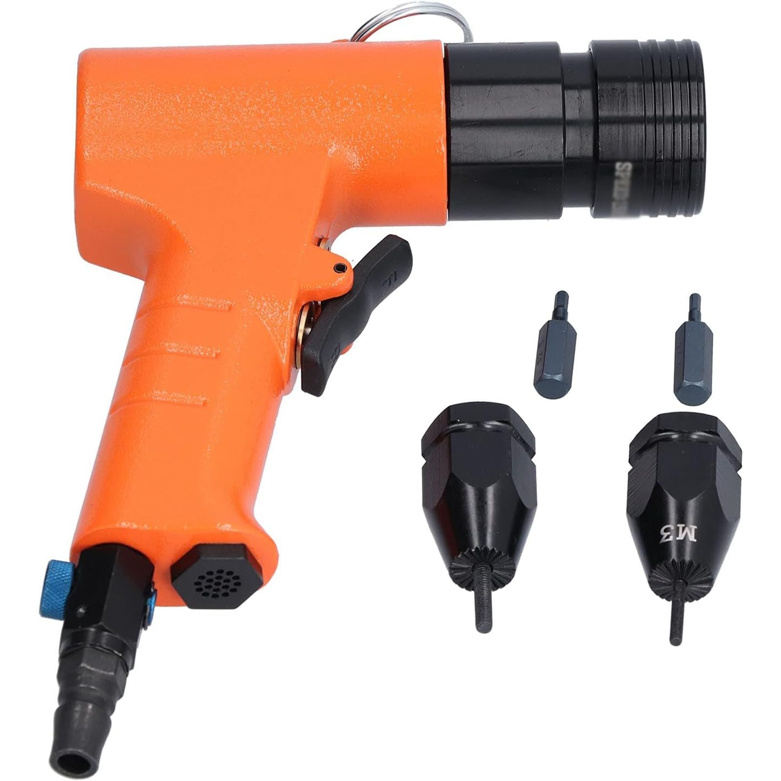 XNZJHPP High-Speed Pneumatic Rivet Nut Gun Kit - 1500RPM Self-Locking Tool with M3-M4s Nuts & 1/4 Air Intake, Lightweight & Efficient for Automotive/Industrial Use