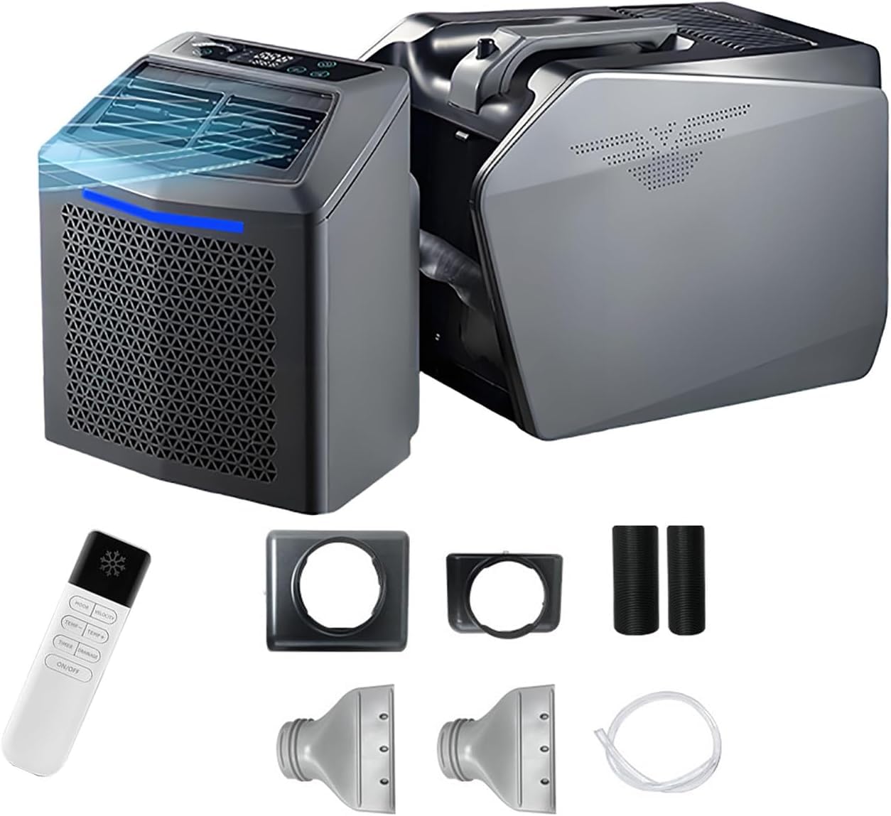 XAXEURLKJ Portable Tent Air Conditioner, 6000 Btu Cooling Fan Dehumidify Sleep 4-in-1, Acdc Powered, Up To 215 Sq Ft, For Camping Rv Outdoor