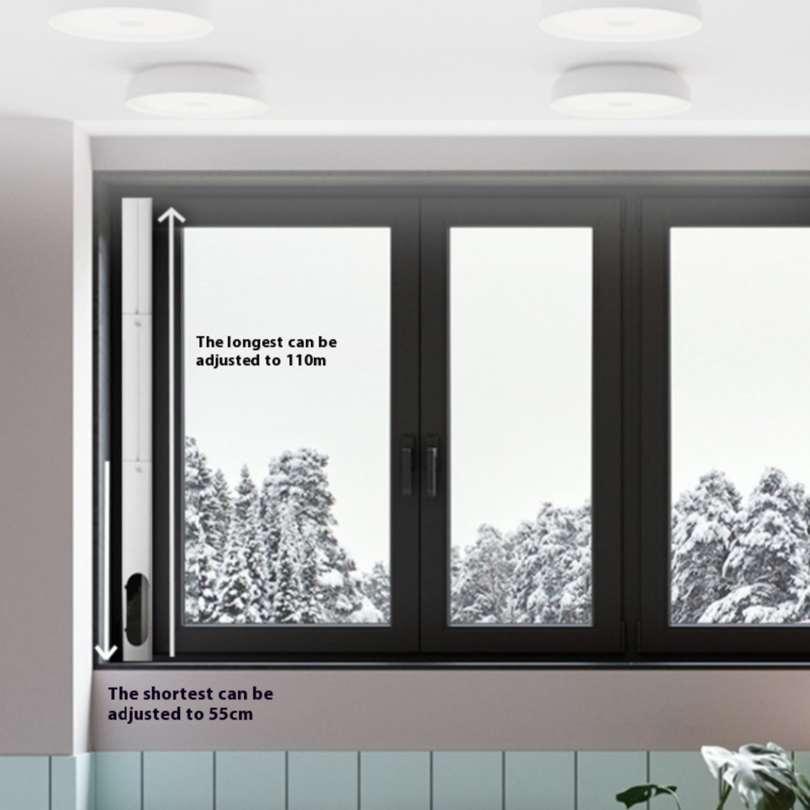 Kit Scorrimento AHHZYYS per Finestre Elastiche, Tenuta Universale per Aria Condizionata Portatile con Tubo di Scarico e Accoppiatore - Sistema Ventilazione AC Regolabile
