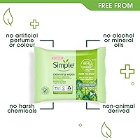 Vista 5 de Simple Sensitive Skin Experts Kind To Skin Cleansing Facial Wipes, Waterproof Mascara Remover, Even Softer, 25 Count, (4 Pack)