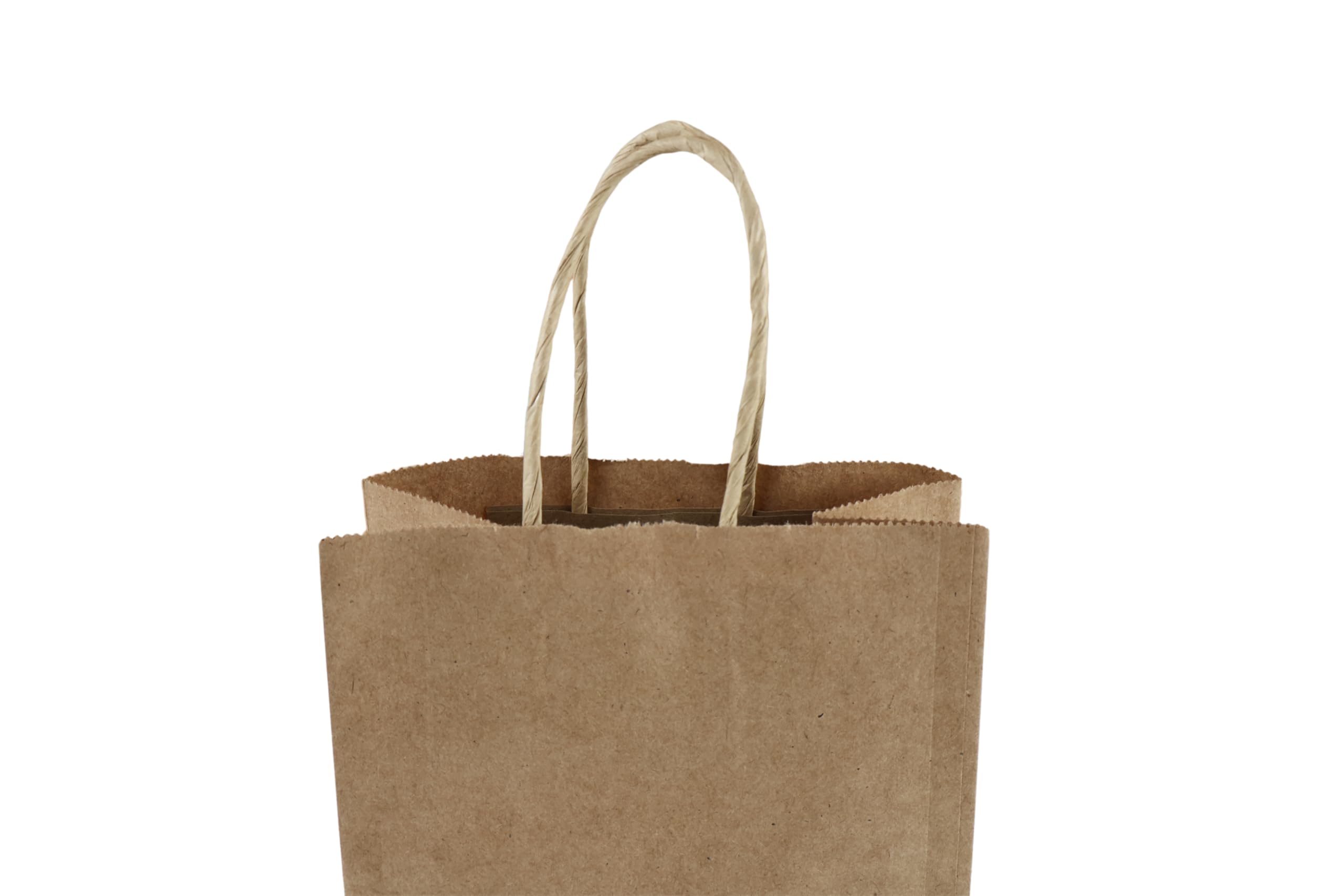 Lot de 1000 Sacs Kraft Épais 15 x 8 x 21 cm – Papier Kraft Naturel avec Poignées Torsadées – Pour Commerce et Restauration