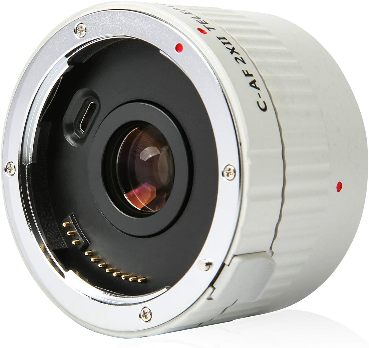 VILTROX C-AF 2XII Teleplus Auto Focus 2x Teleconverter Lens Extender Adapter for Canon EF Mount Telephoto Lens 135mm,200mm,400mm,600mm,70-200mm,100-400mm and DSLR Camera 5DII 6D 7D 80D 90D,White