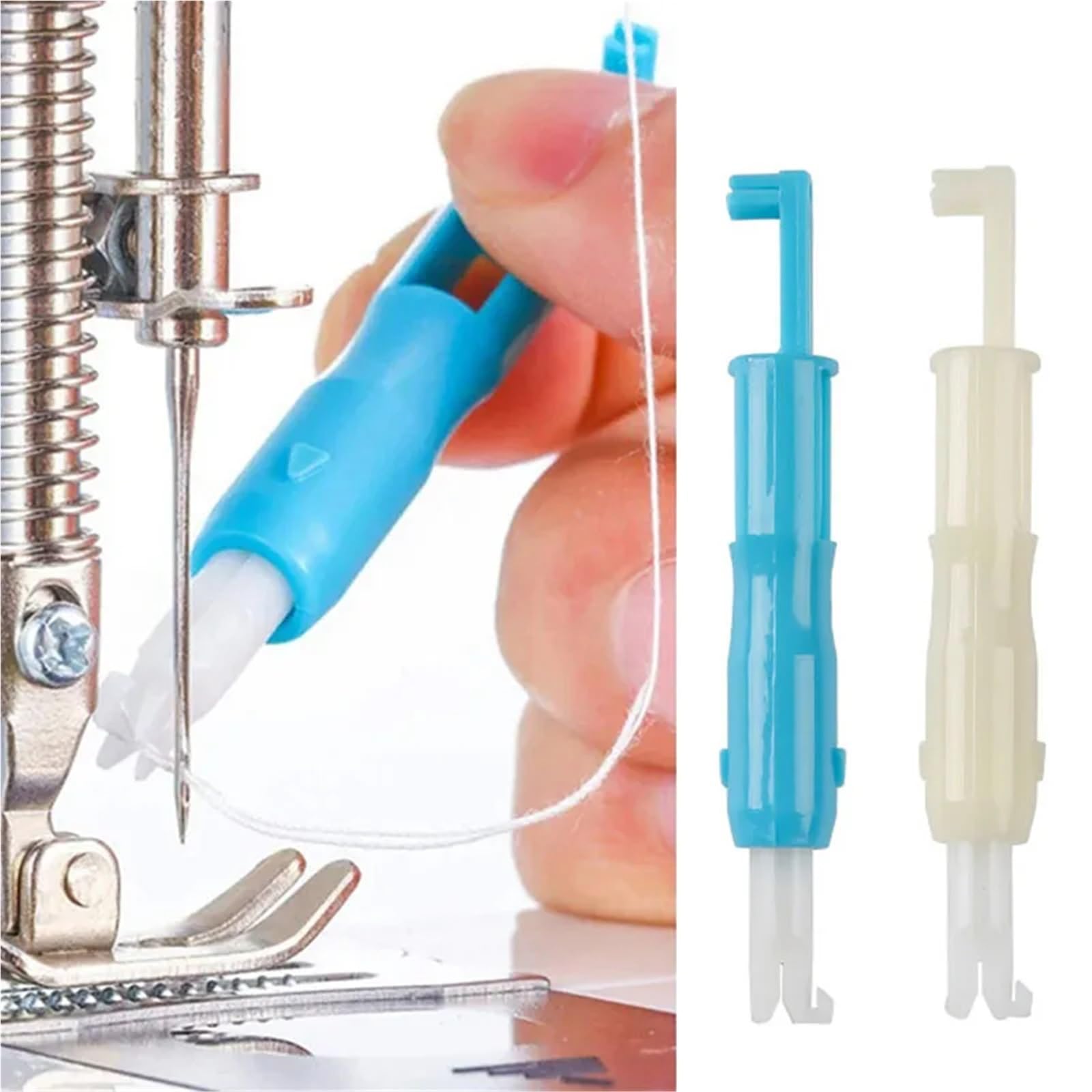 Nawlekacze do igieł krawieckich, Automatic Sewing Machine Needle Threaders 10pcs Blue White(Blue)