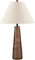 Signature Design by Ashley Danset 30" Wood Table Lamp, Honey Brown Base, Empire Fabric Shade, 3-Way Switch - Contemporary Rustic Style