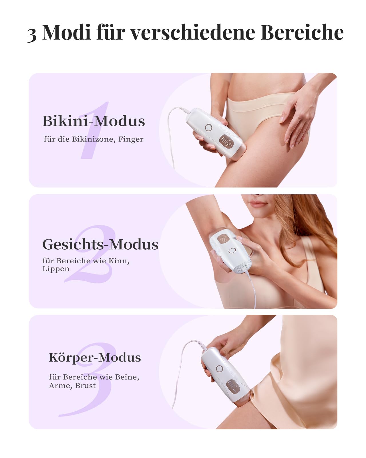 Haarlosy IPL Geräte Haarentfernung Laser mit Gefrierfunktion und Reinigungslicht
