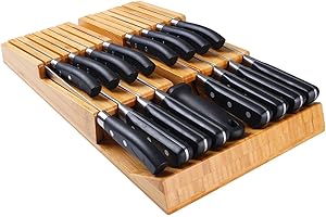 Utoplike In-Drawer Bamboo Knife Block