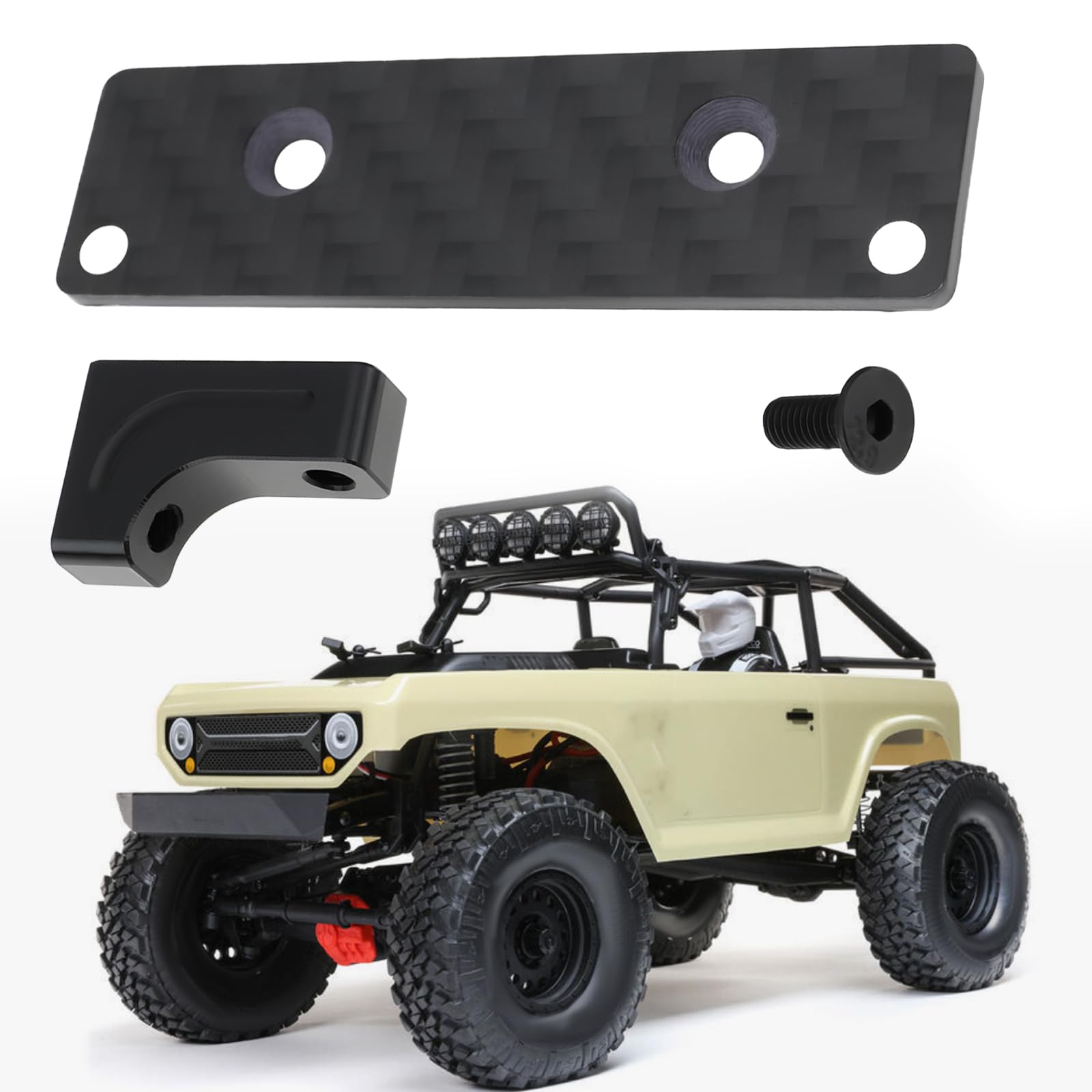 Create idea 1:10 RC Car Alloy Carbon Servo Mount Carbon Plate 56.5x20.5x15.5mm Compatible with AXIAL SCX10 AXI0300 - Image 2