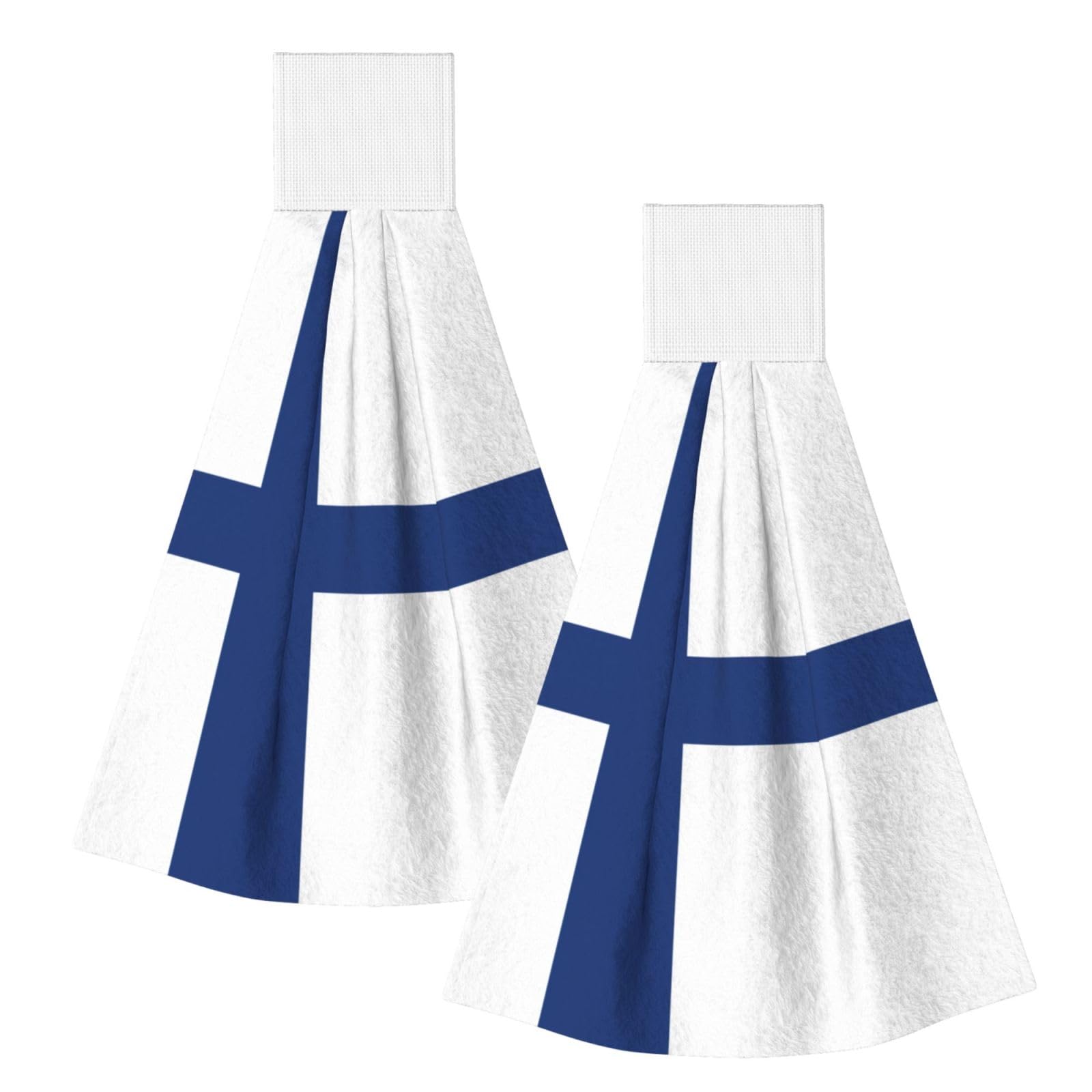 DUWAA Finnish Flag Print Hanging Hand Towel Quick Dry Bathroom Towel Soft Kitchen Towel