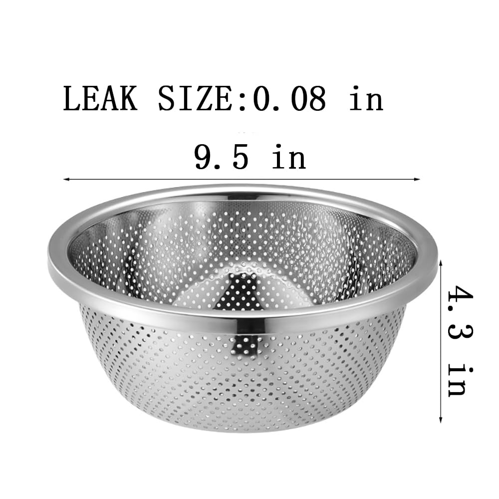 RimCereal 8-Piece Stainless Steel Colander Set - Microporous Strainers With Mixing Bowls (1.2qt-5qt) - View #2
