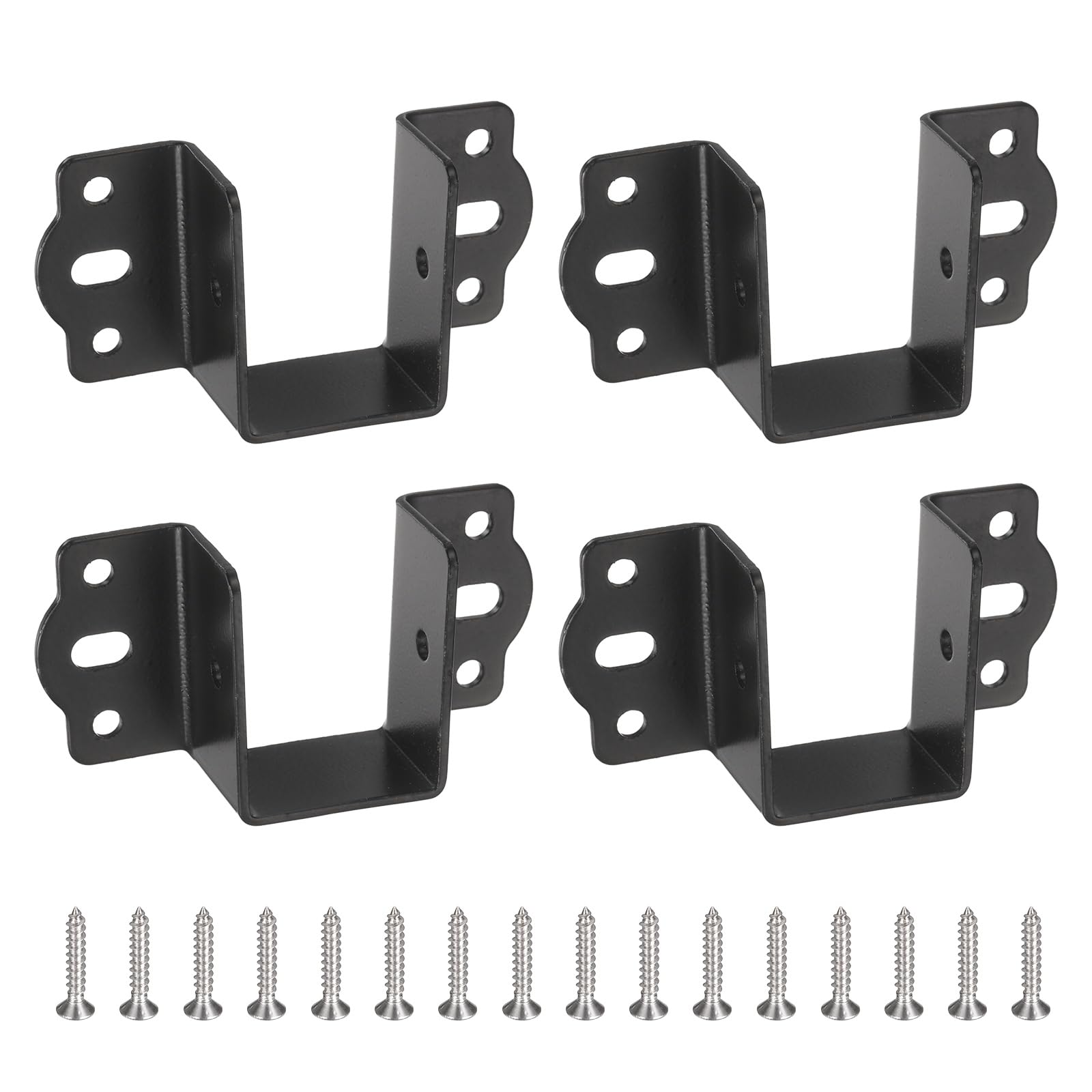Ferrures de lit robustes 35 mm acier noir lot de 4 supports haute résistance
