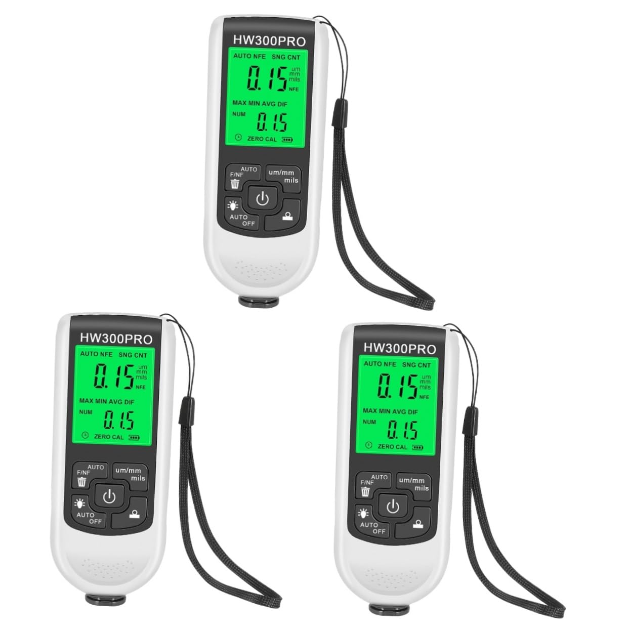 Baluue 3pcs Digital Gauge Car Coating Thickness for Automotive Coating Tester Pen High Strength Shell