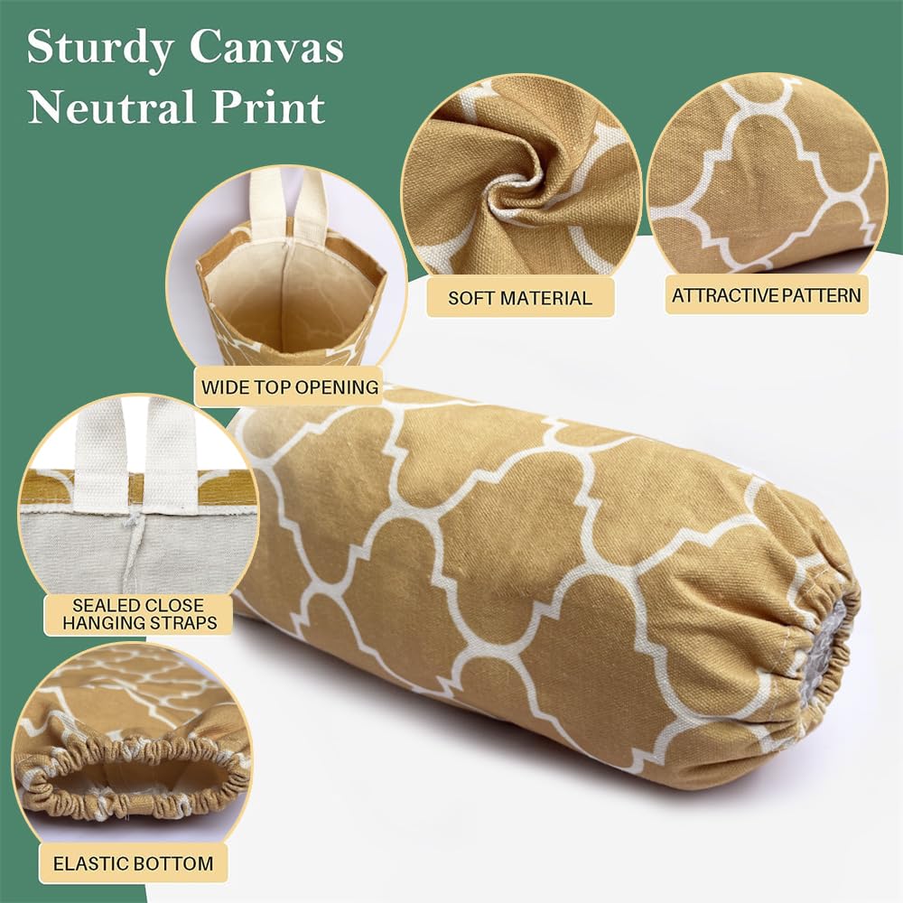 Soporte para bolsas de plástico, soporte lavable para bolsas de plástico, dispensador de almacenamiento de bolsas de plástico duradero con lazo para colgar, dispensador de bolsas de basura de