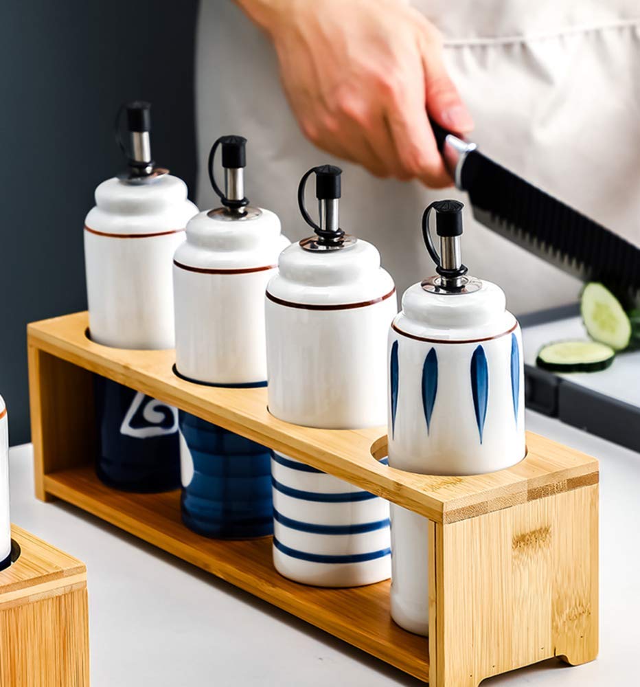 Bouteille En Céramique Style Japonais Pour Huile, Vinaigre, Sauce Soja - 280ml - Idéale Cuisine
