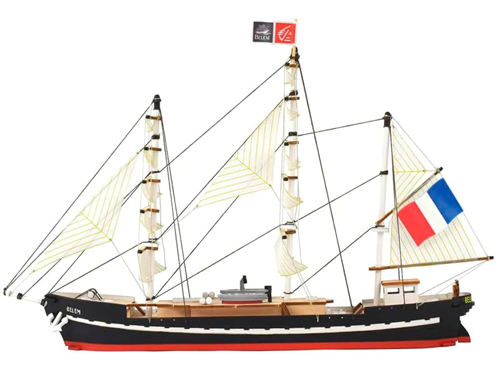 Artesanía Latina - Maquette de Bateau en Bois – Easy Kit Navire-École Français Belem - Modèle 17001, Échelle 1:160 - Modèles Réduits à Assembler - Niveau Débutant
