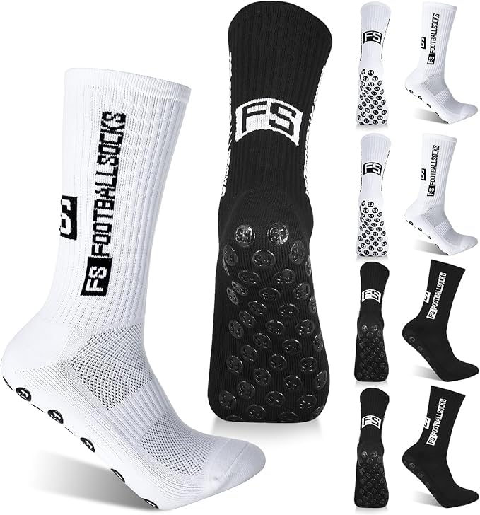 Image of Anti-Slip Sports Socks with Rubber Grip - High-Tech Breathable Cricket, Football, Yoga Socks for Men & Women | Athletic Socks for Gym, Running