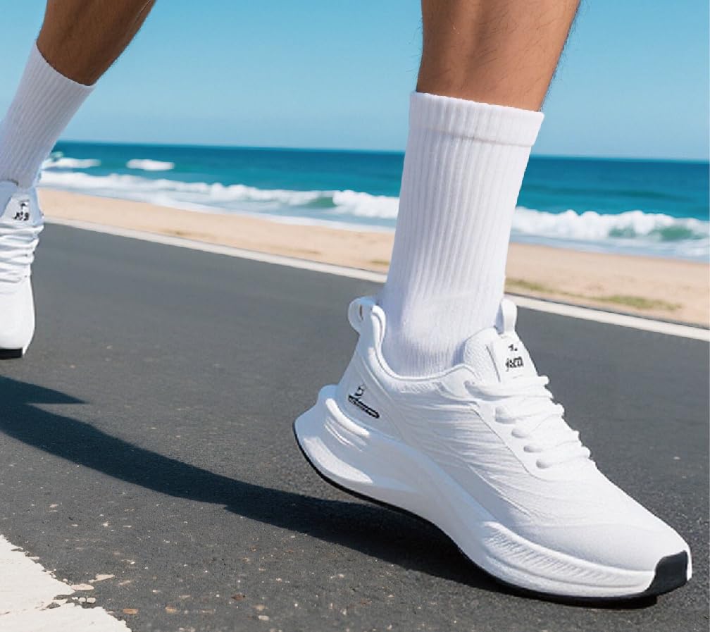 HUSKSWARE Herren-Laufschuhe – Leichte Sneakers mit Fußgewölbeunterstützung, gepolsterter Sohle und atmungsaktivem Obermaterial aus Strick – für Fitnessstudio, Arbeit, Joggen, Freizeit