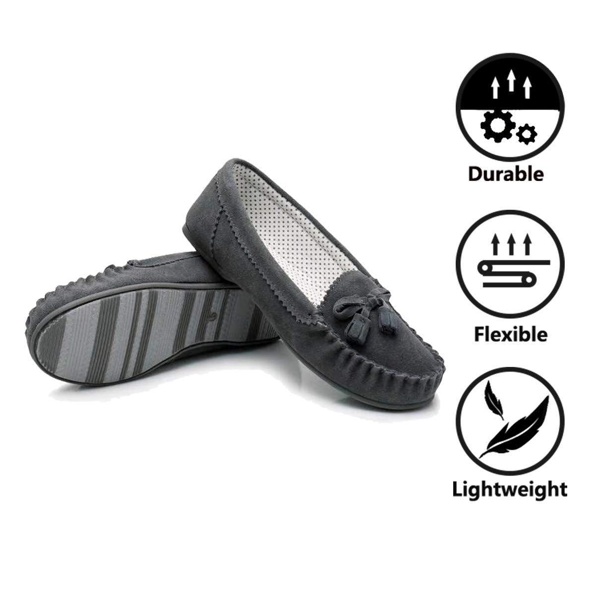 Moccasin Slippers for Women Flat Casual Comfortable Loafer Shoes Womens Moccasin Slippers Spring Driving Moccasins Shoes