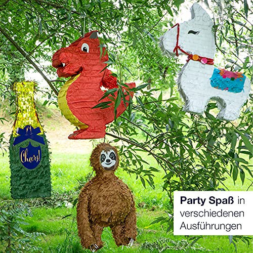 ILP Pinata Draak om te vullen, pinata, verjaardag, jongen voor confetti, partyspellen, piniata met stok en masker, 40 x… - Image 8