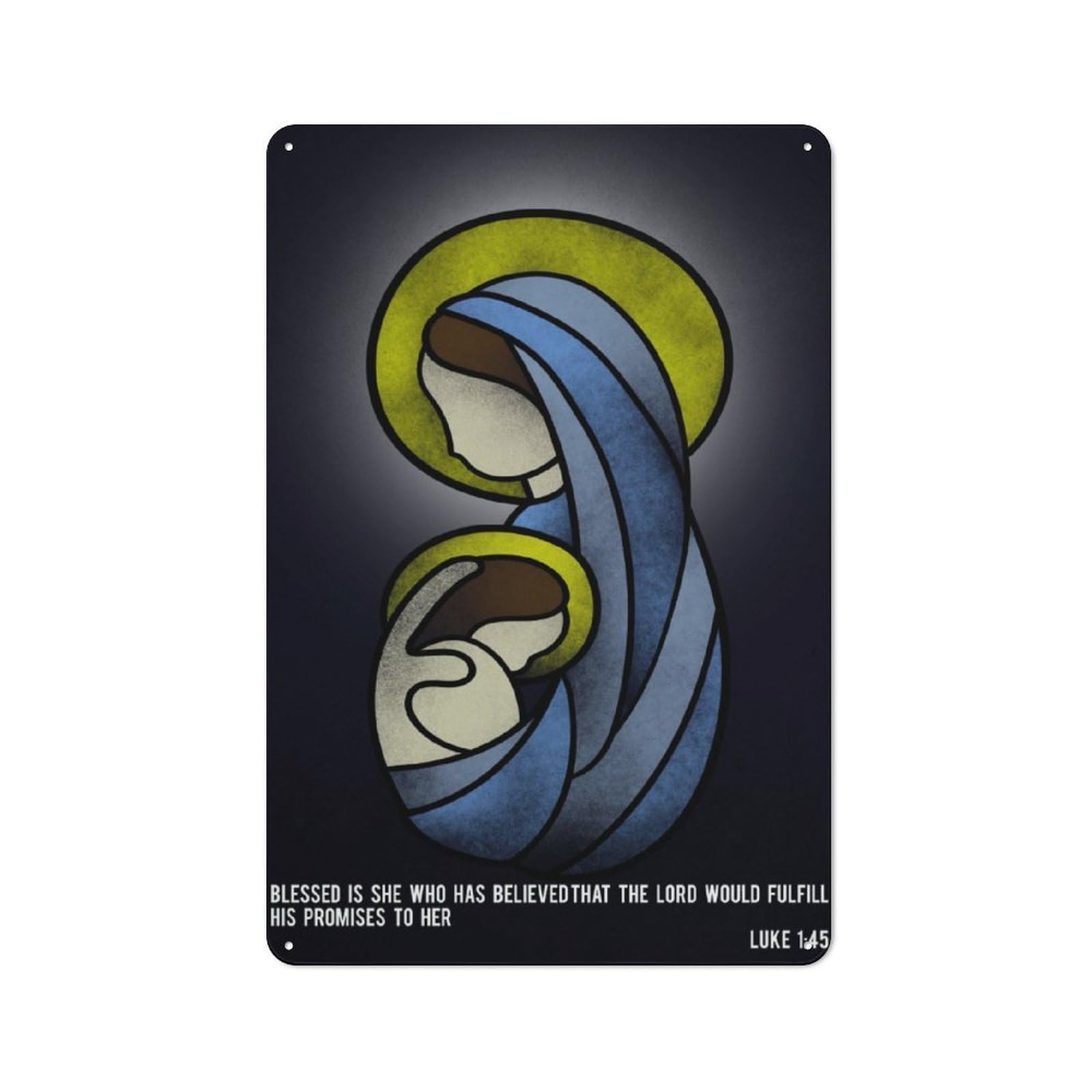 Junmoney Virgin Mary Quote Retro Metal Plaque 30X20cm For Lounge Or Reading Corner, Winter Wall Decor For Reading Corner Decorators