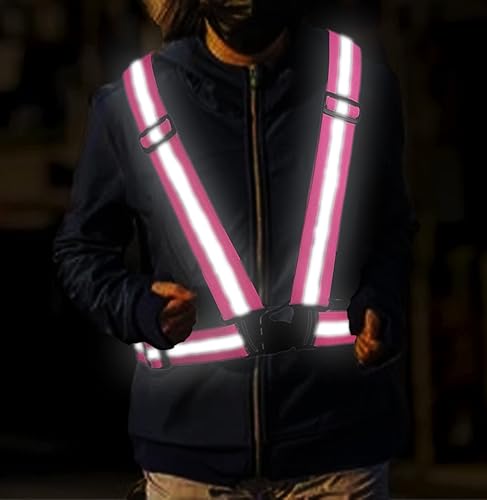 Miniatura 5 de Paquete de 2 chalecos reflectantes ajustables de gran tamaño, engranajes reflectantes de seguridad de alta visibilidad y 2 pulseras reflectantes