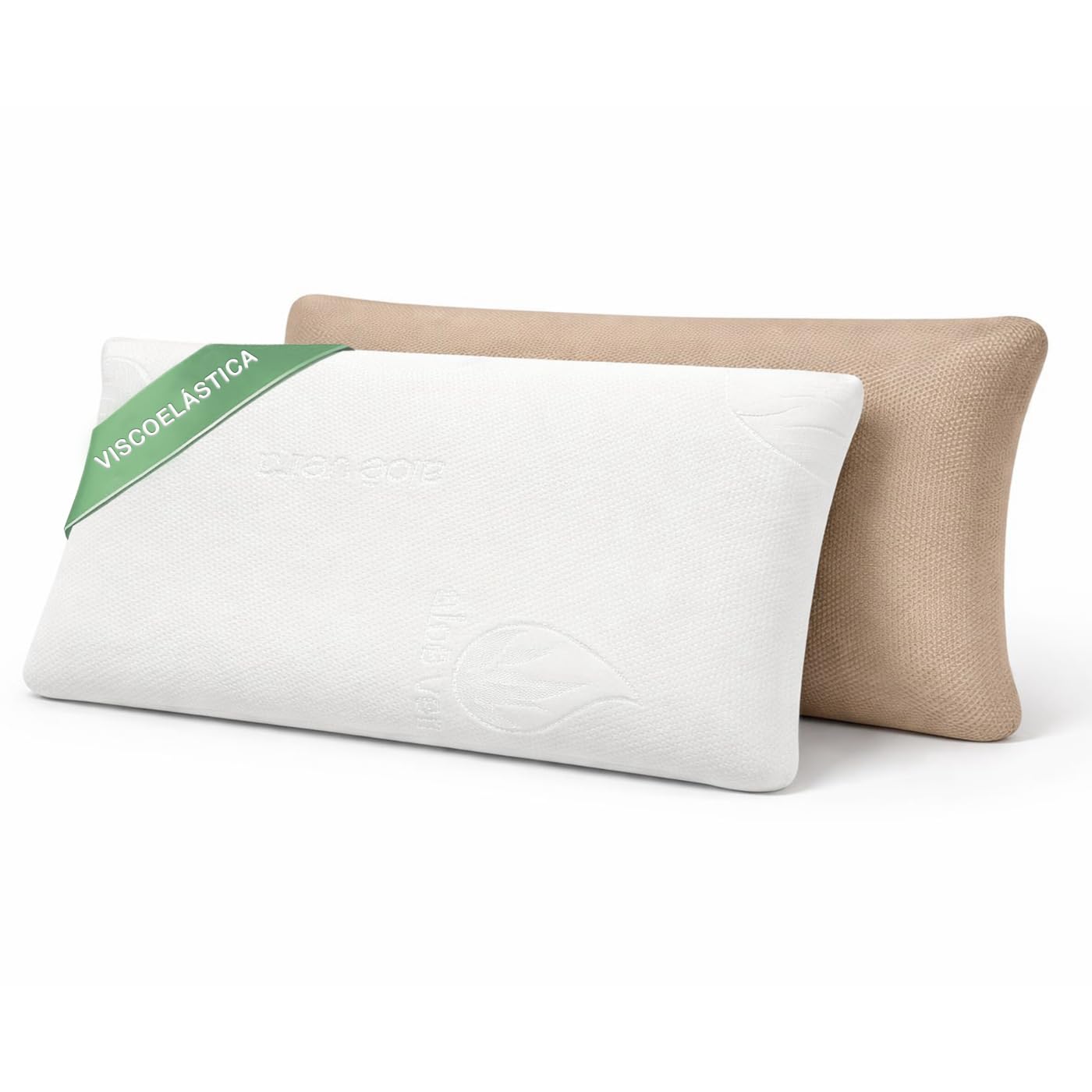 Aitsse- Almohada viscoelástica Aloe Vera Fresh 3D (150 cm) | Doble Cara Invierno y Verano. Termorreguladora, Transpirable, Funda Desenfundadle. Máximo Confort para el Descanso