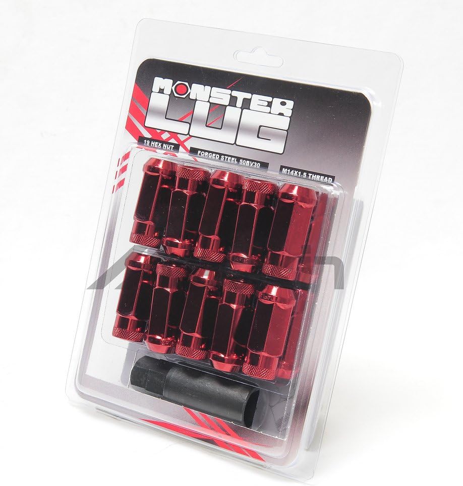 Monster Lug 33006R Red M14 x P1.50 Open Ended Lug Nut