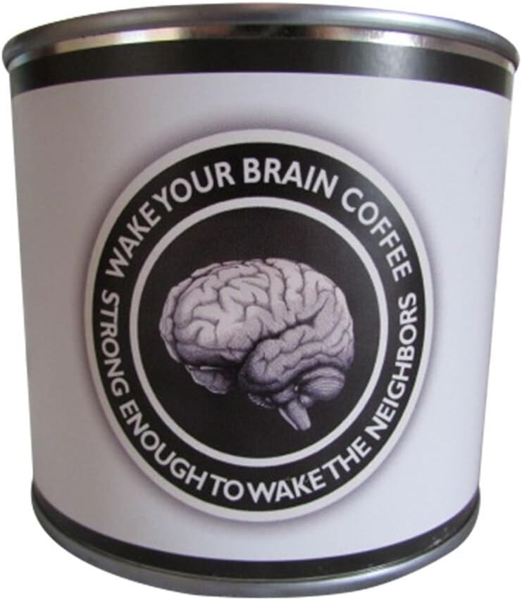 WAKE YOUR BRAIN COFFEE in a Tin Can | Ristretto Artisan Coffee Roasted From Ethiopian Beans - Stronger than Espresso | Strong Dutch Coffee with Smooth, Rich Flavor | Whole Bean (