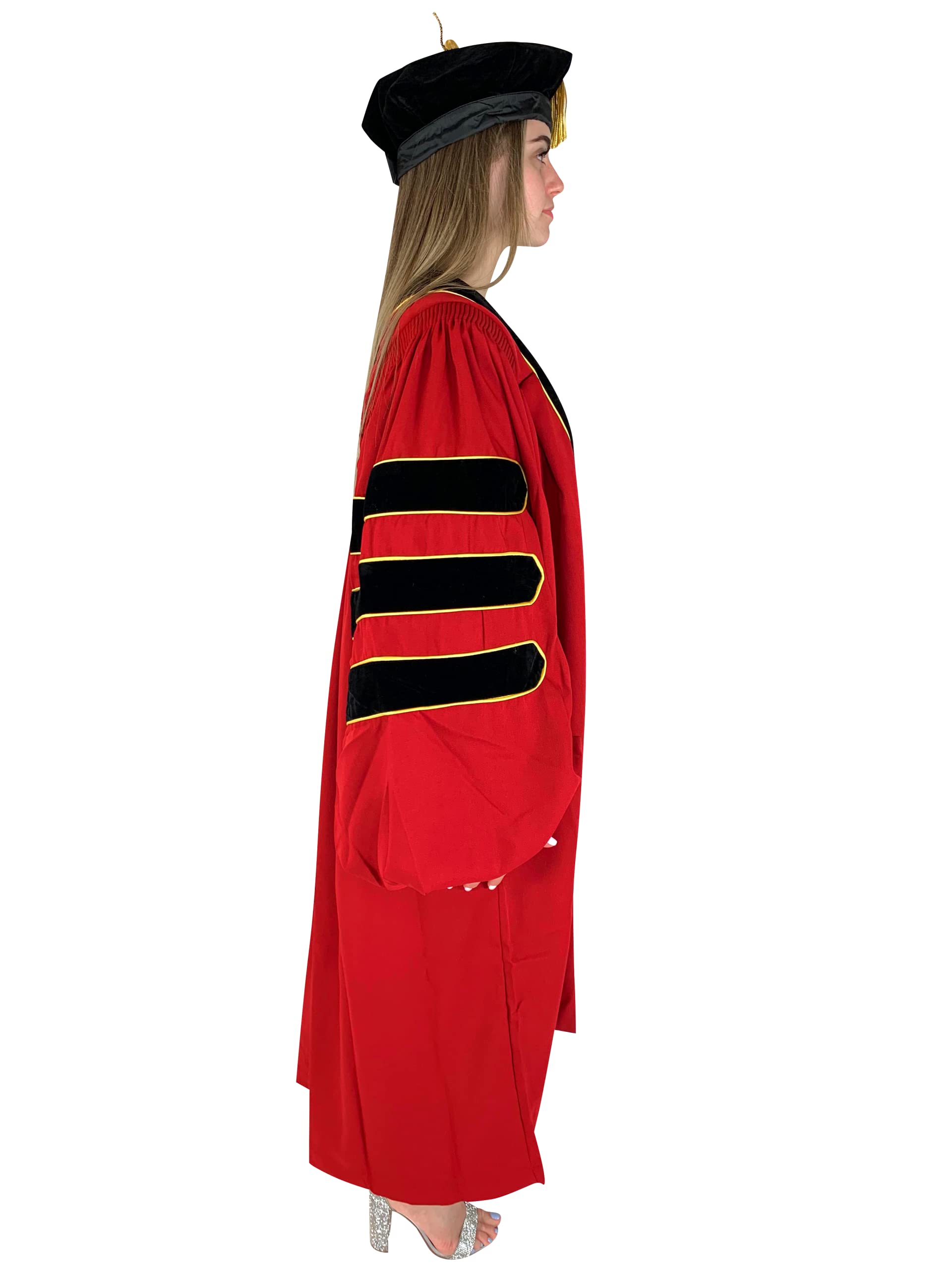 Cappe Diem Deluxe - Juego de bata de doctorado, capucha y bata académica Tam Academic Regalia para estudiantes de doctorado, profesores y profesores